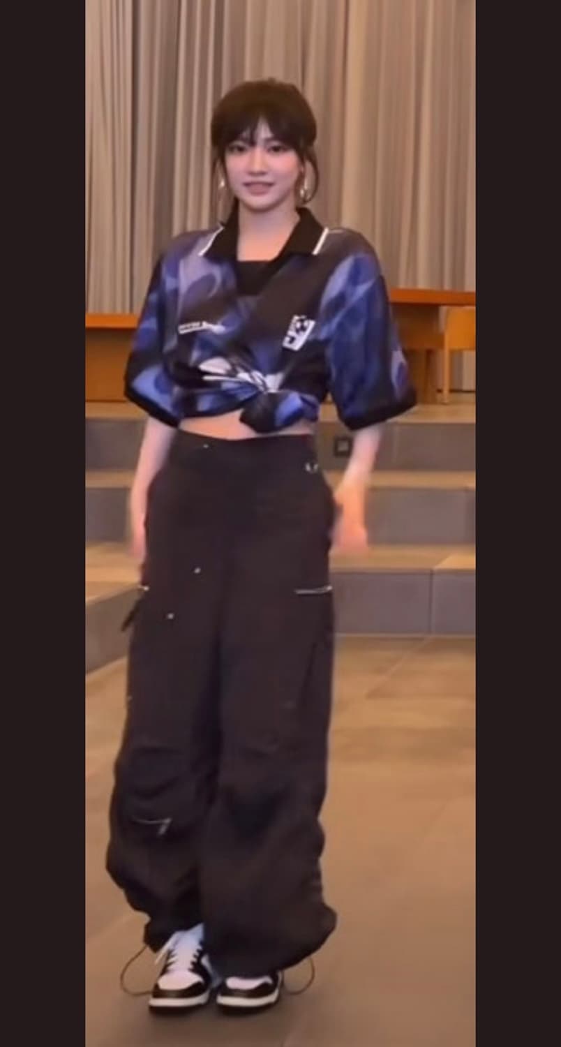 미야오 가원 닝닝 착용) 나체 PUCKERING 펌킨 카고 조거 팬츠 상품이미지5