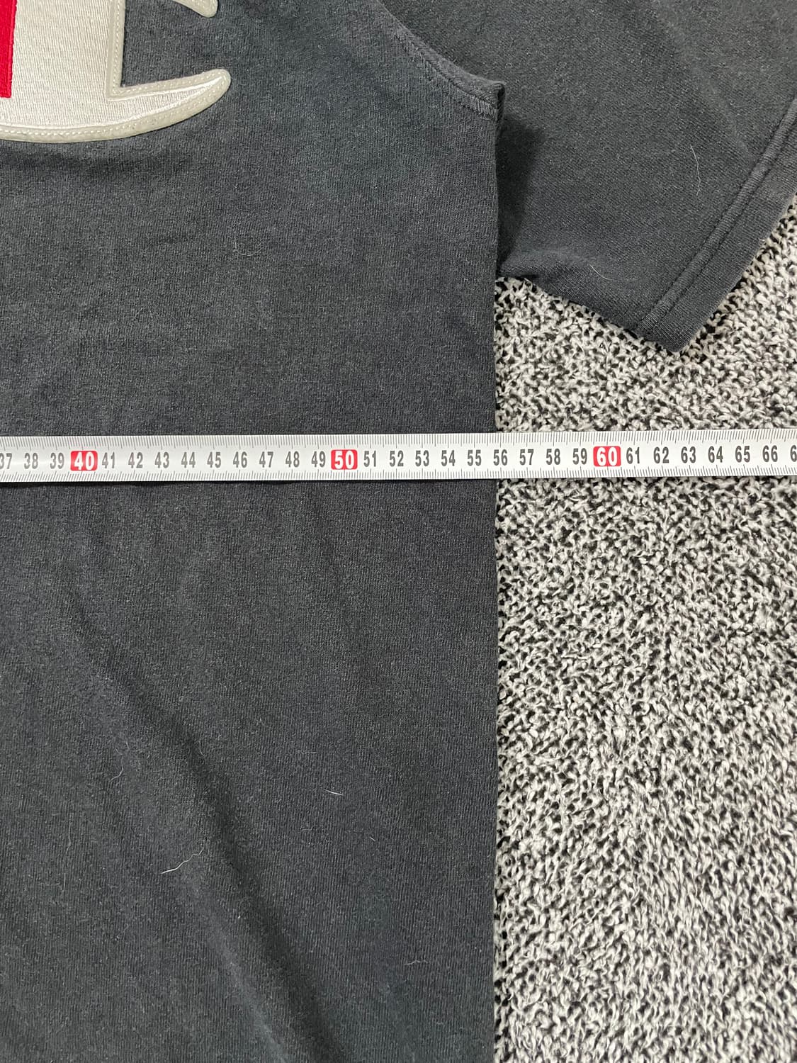 빈티지9. 챔피온 클래식 자수 빅c로고 반팔 티셔츠 반팔티 블랙 상품이미지4