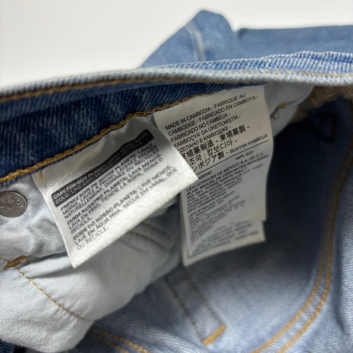 리바이스 501 미디엄 워시드 무릎 대미지 데님 상품이미지8