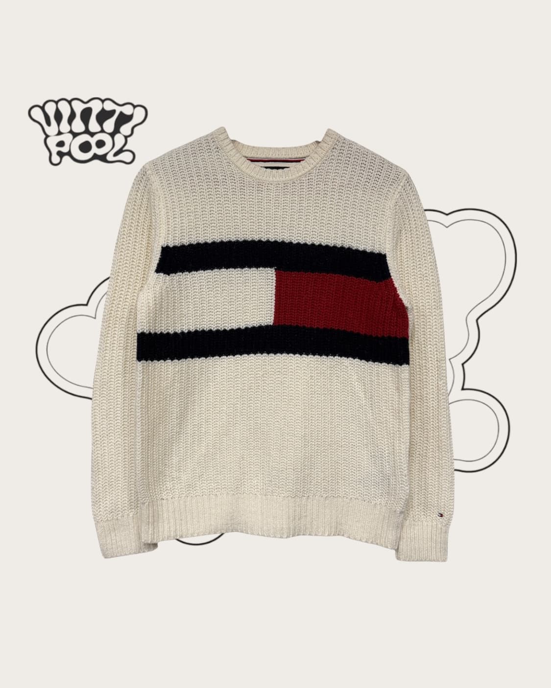 타미힐피거 아이보리 니트 스웨터 164 (w) 상품이미지1