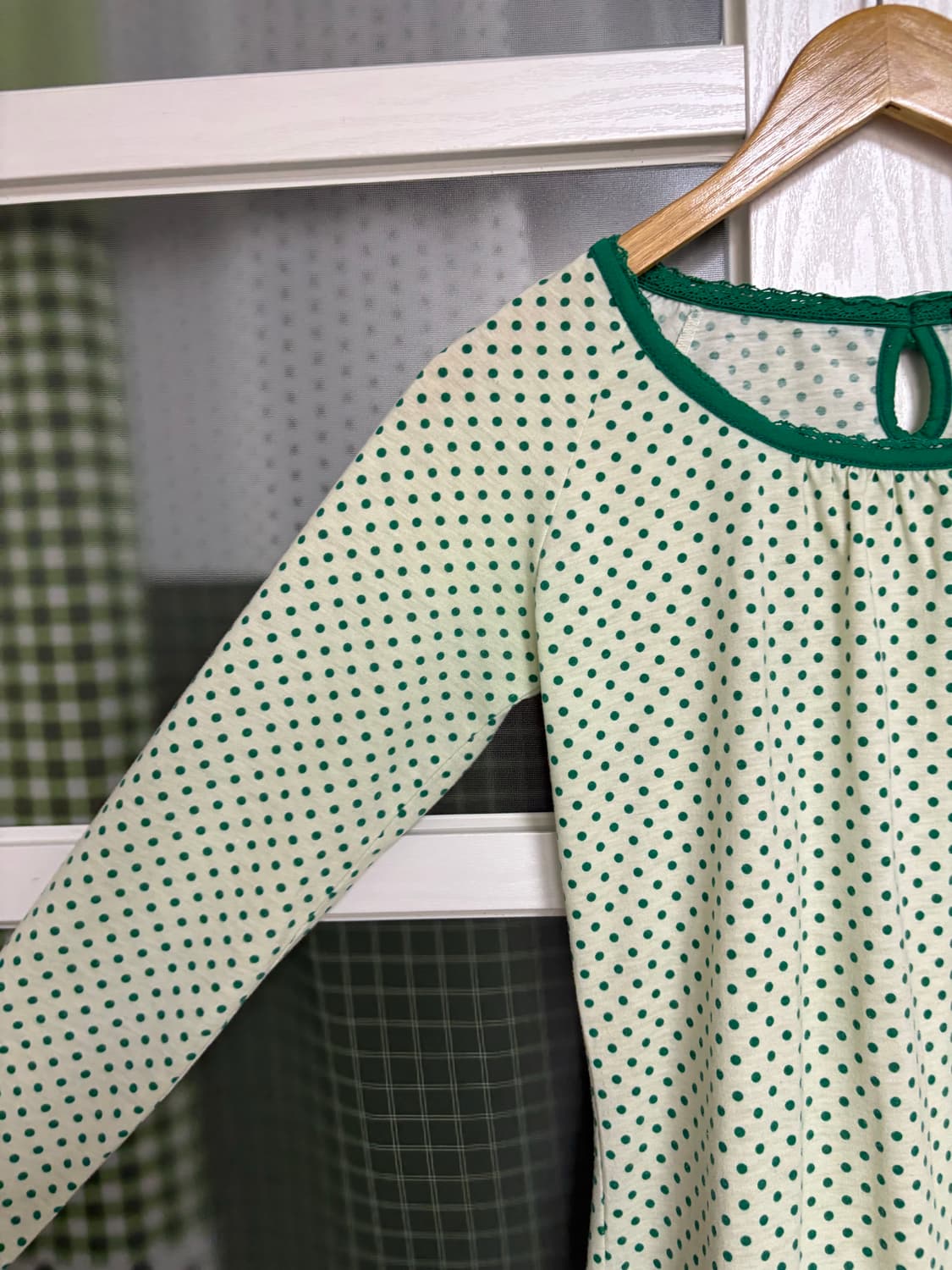 연두 도트 포인트 티셔츠 상품이미지6