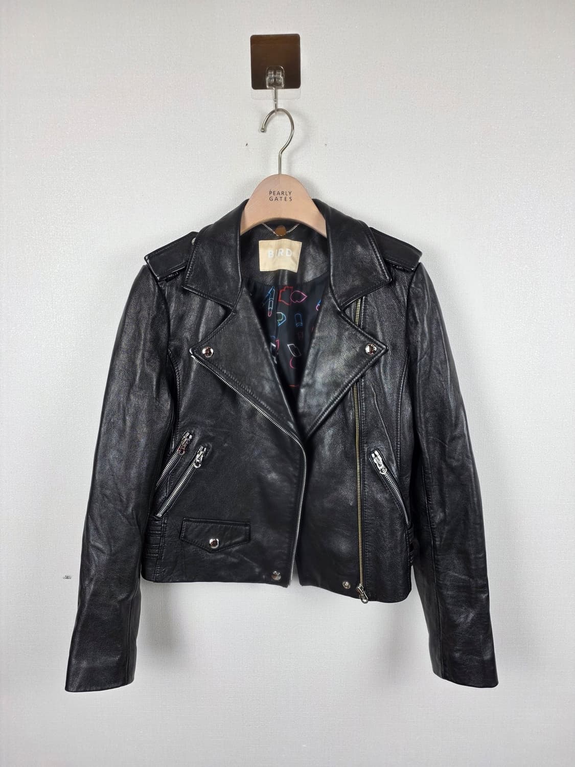 BIRD by 쥬시꾸뛰르 여성 램스킨 크롭 라이더 자켓 S 상품이미지1