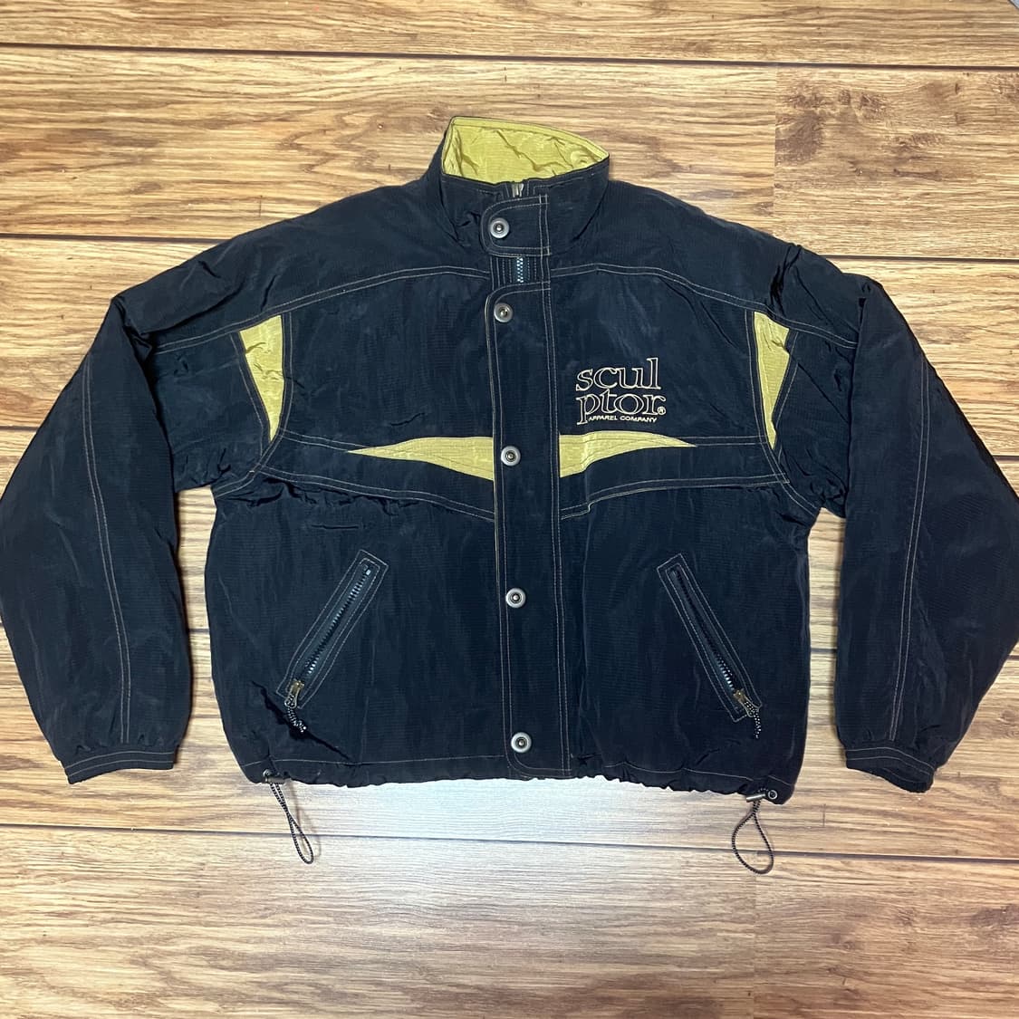 스컬프터 레트로 콤비 윈드브레이커 바람막이 워크자켓 블랙 경량패딩 상품이미지2