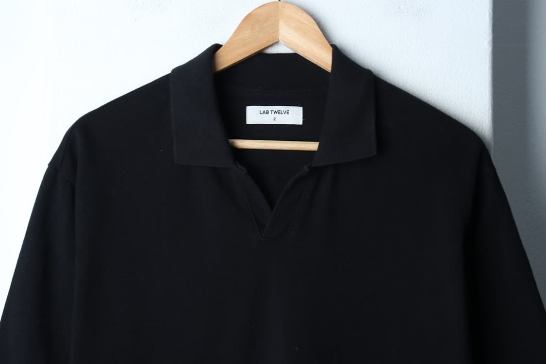 (L-XL) 랩12 반팔 카라 티셔츠 무지 블랙 기본-H32831 상품이미지3