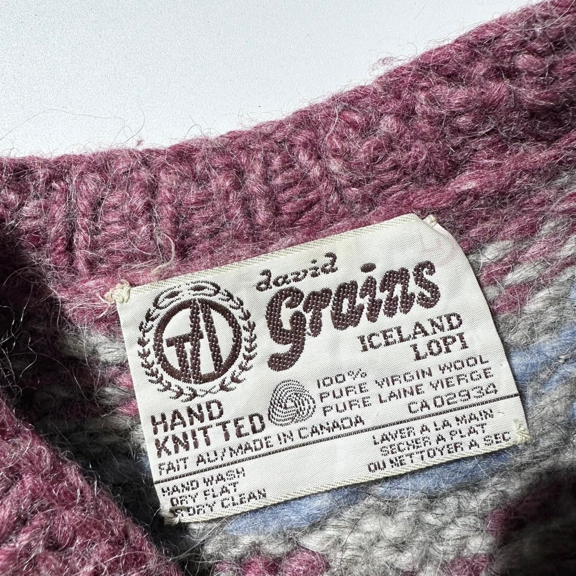 DavidGrains 90’s 코위찬 노르딕패턴 라운드넥 핸드니트 가디건 상품이미지4