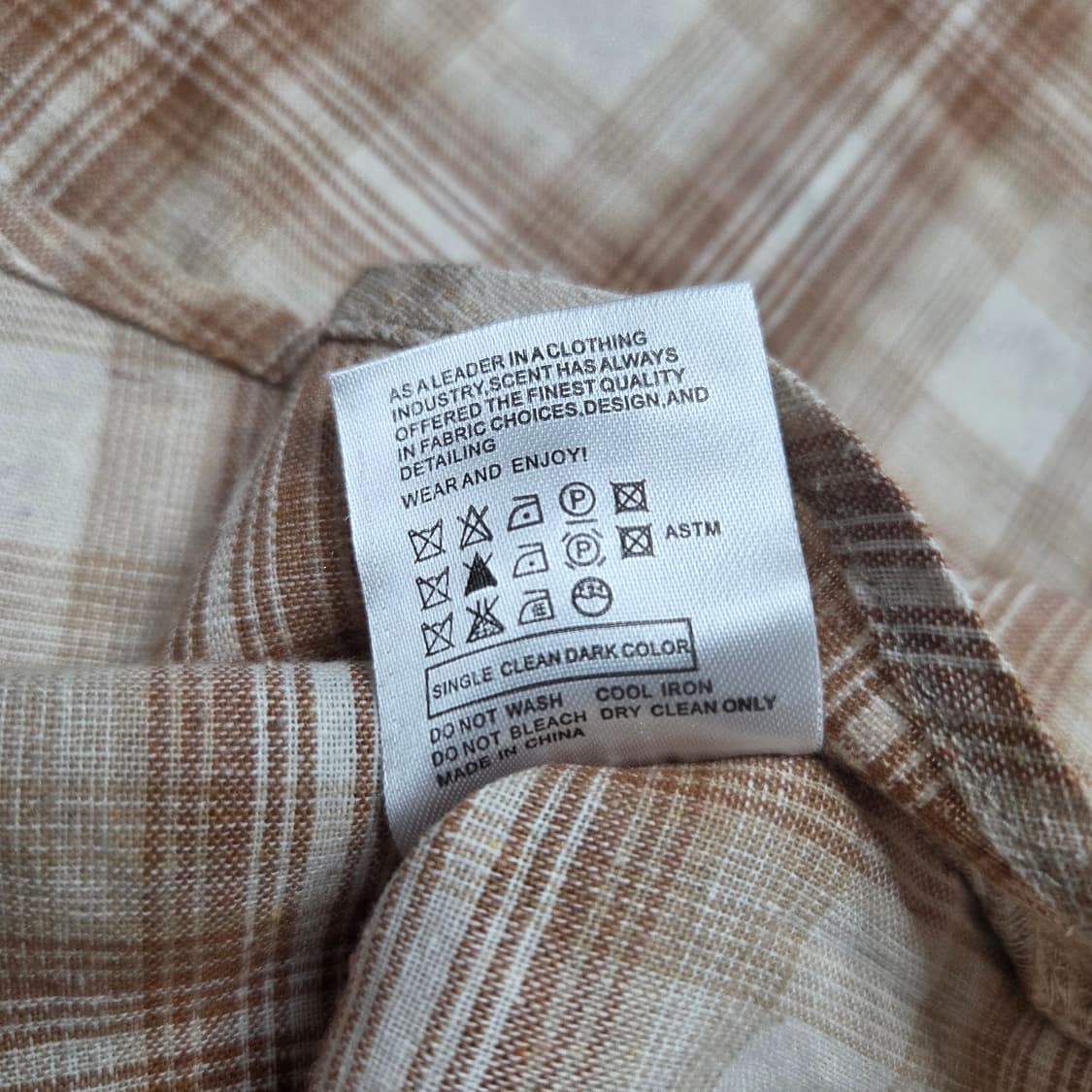 베이지 체크 셔츠 상품이미지3