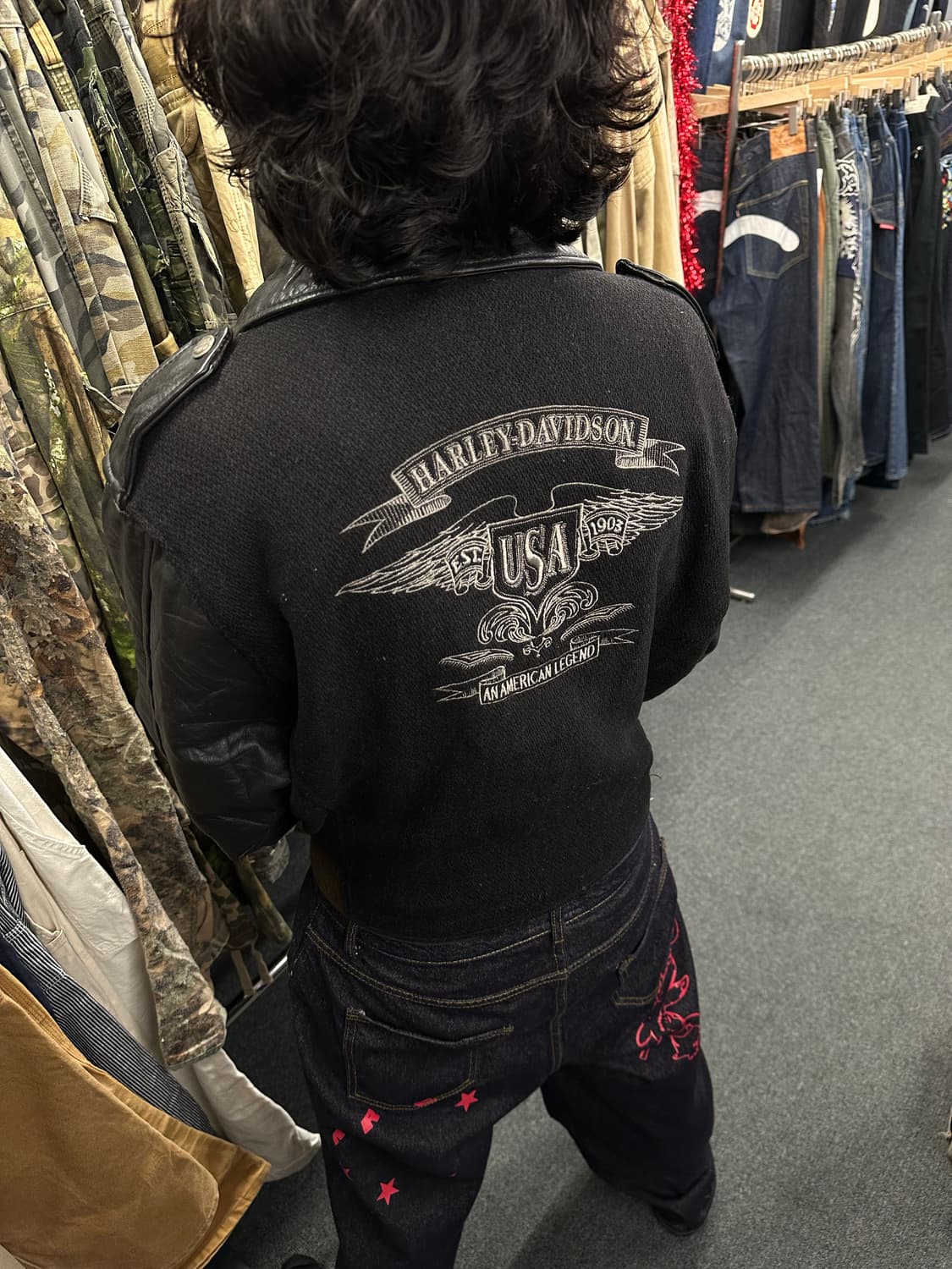 M)할리데이비슨 울 레더 라이더 가죽자켓 상품이미지1