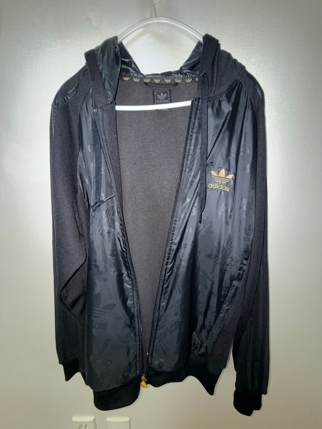 버빈 아디다스 레더 후드집업 상품이미지1