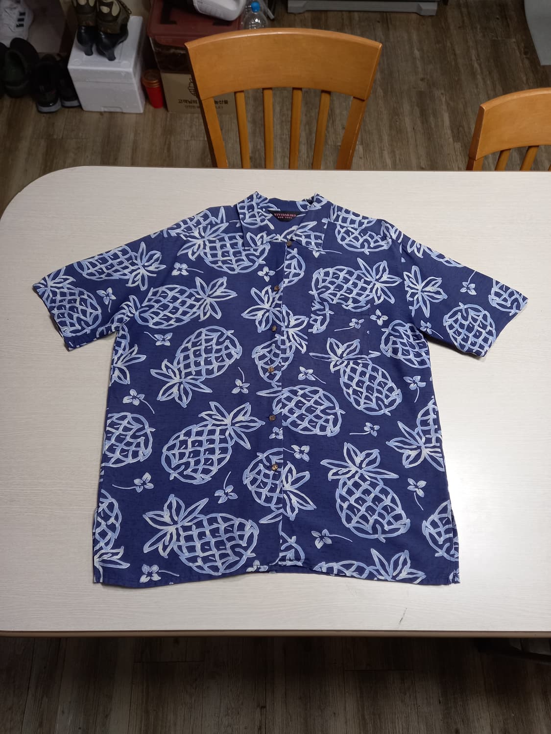XL105 VIVIDAKIKO 하와이안셔츠 네이비 XL-465 상품이미지1