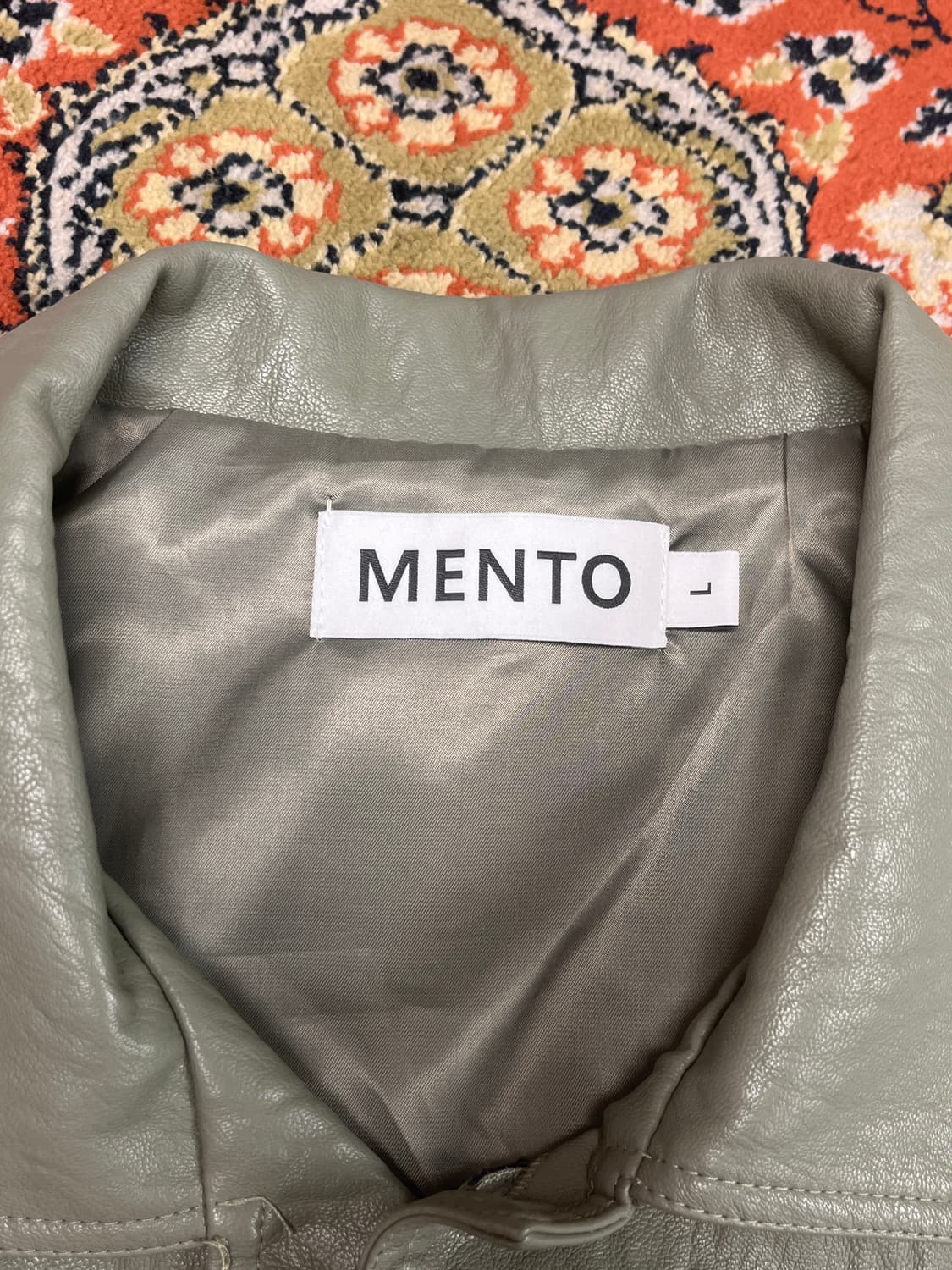 [L] 멘토 카키 그린 가죽 레더자켓  상품이미지3