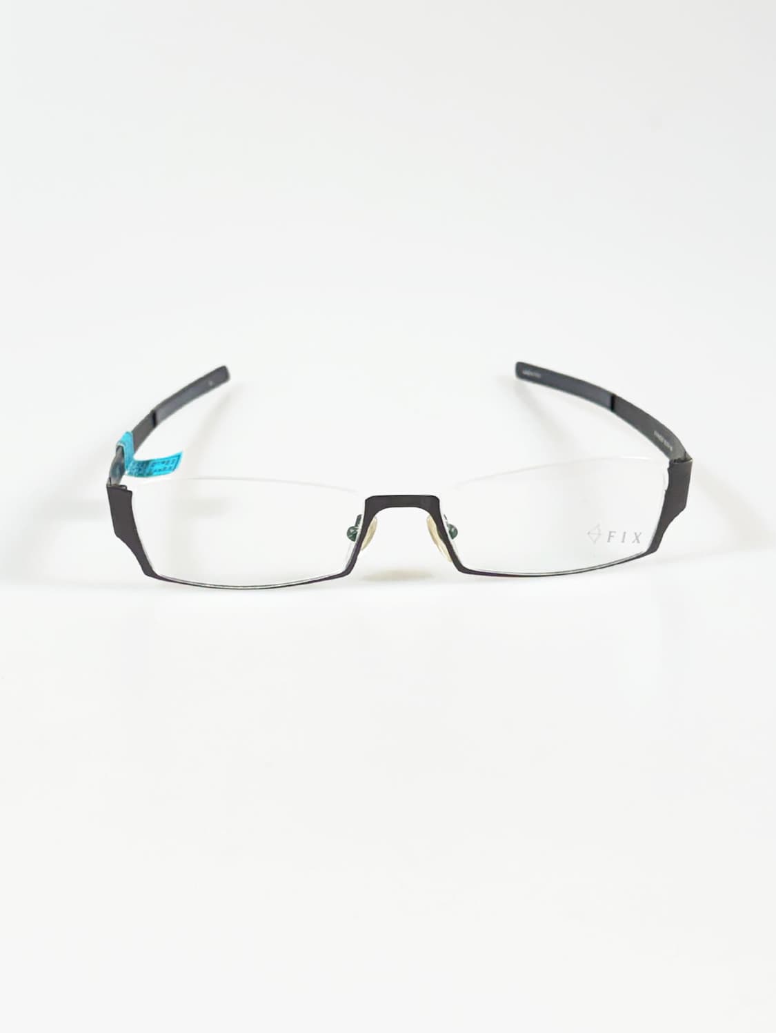 FIX 다크 그레이 메탈 스퀘어 역반무테 빈티지 안경 상품이미지2