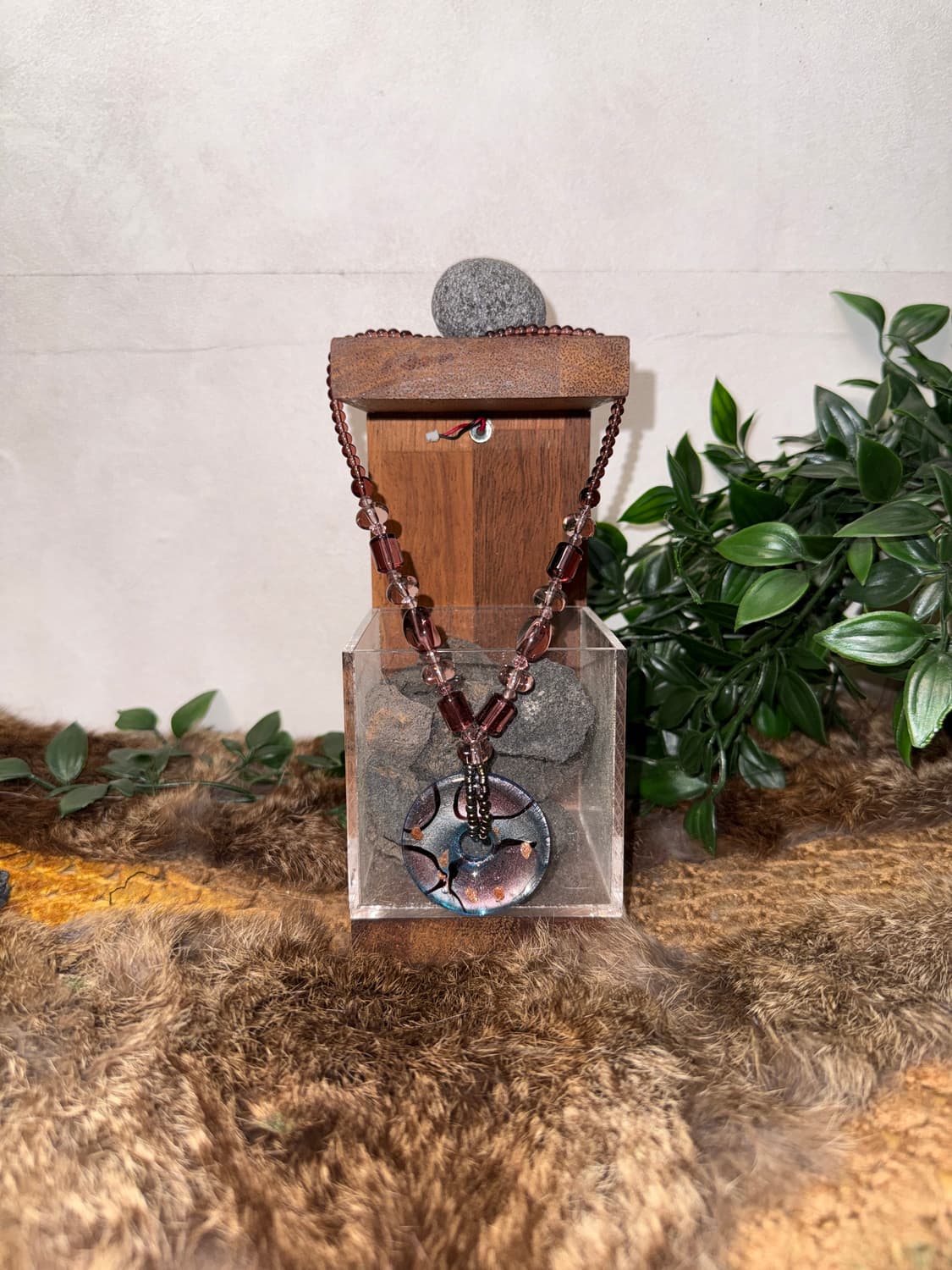 Purple blue marble beads necklace  상품이미지1