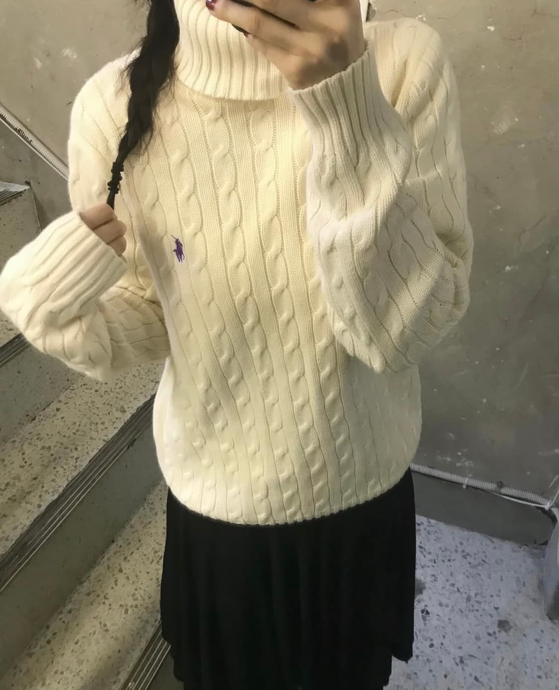 🤍 폴로 랄프로렌 터틀넥 아이보리 니트 상품이미지1