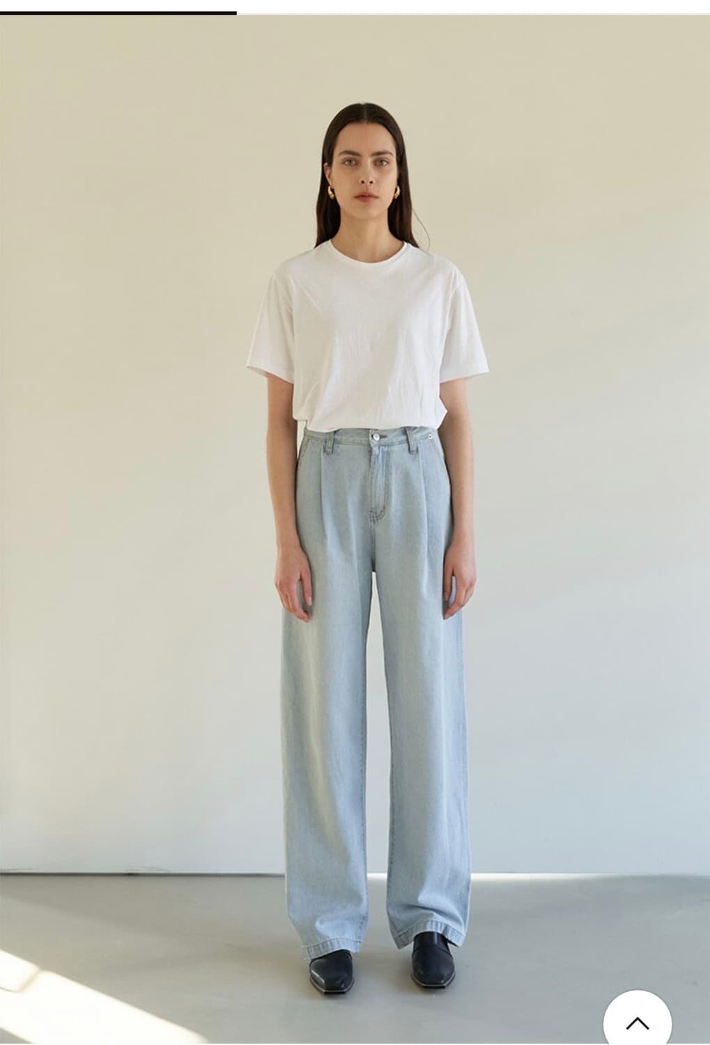 S) 모한 와이드 턱 데님 라이트 블루 새상품 상품이미지1