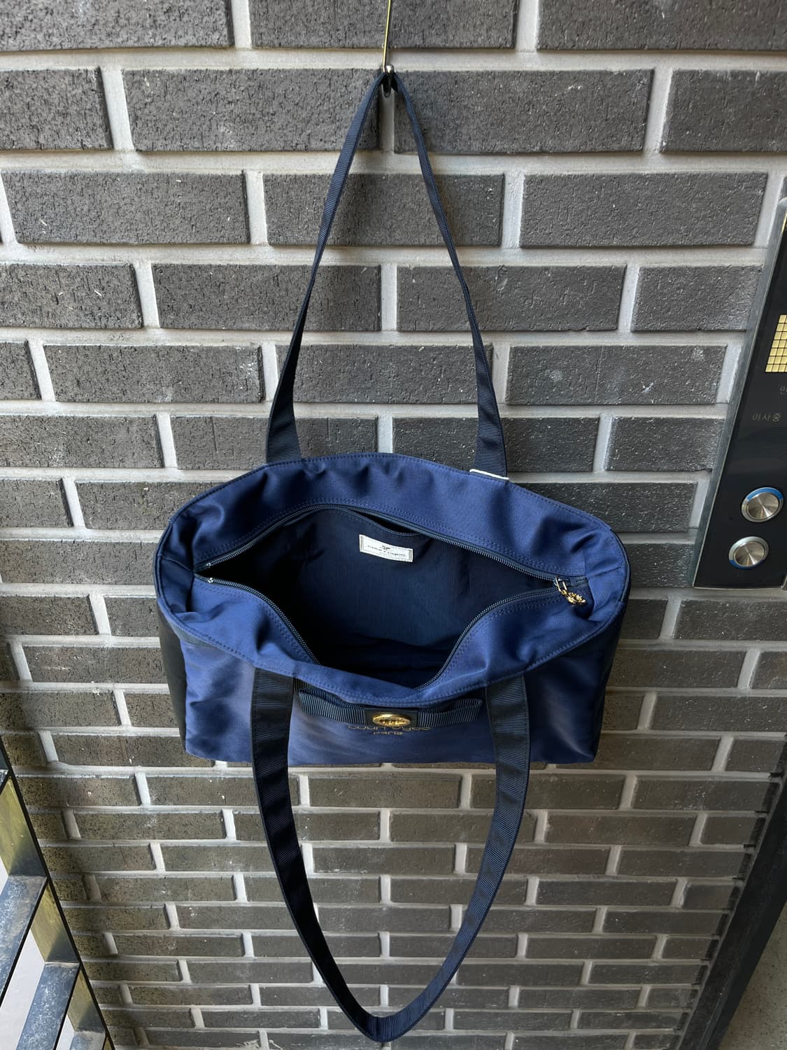 90s Courreges 꾸레쥬 나일론 쇼퍼백 네이비 상품이미지5