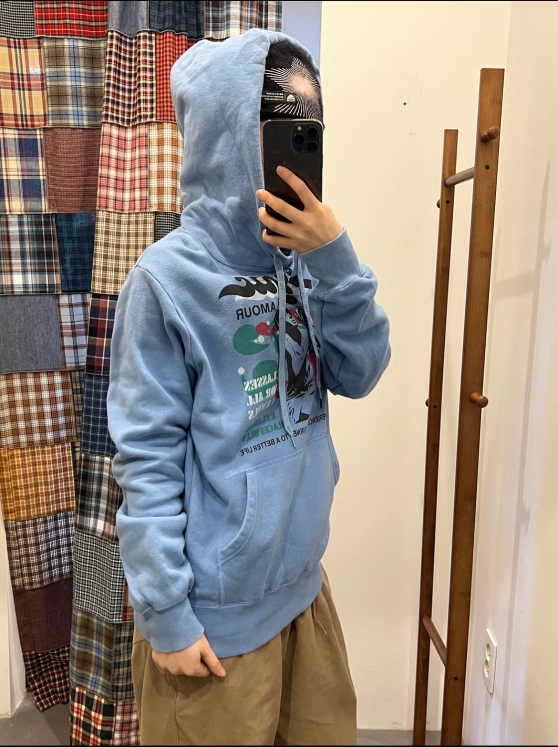 히스테릭글래머 히스걸 스카이블루 후드티 상품이미지3