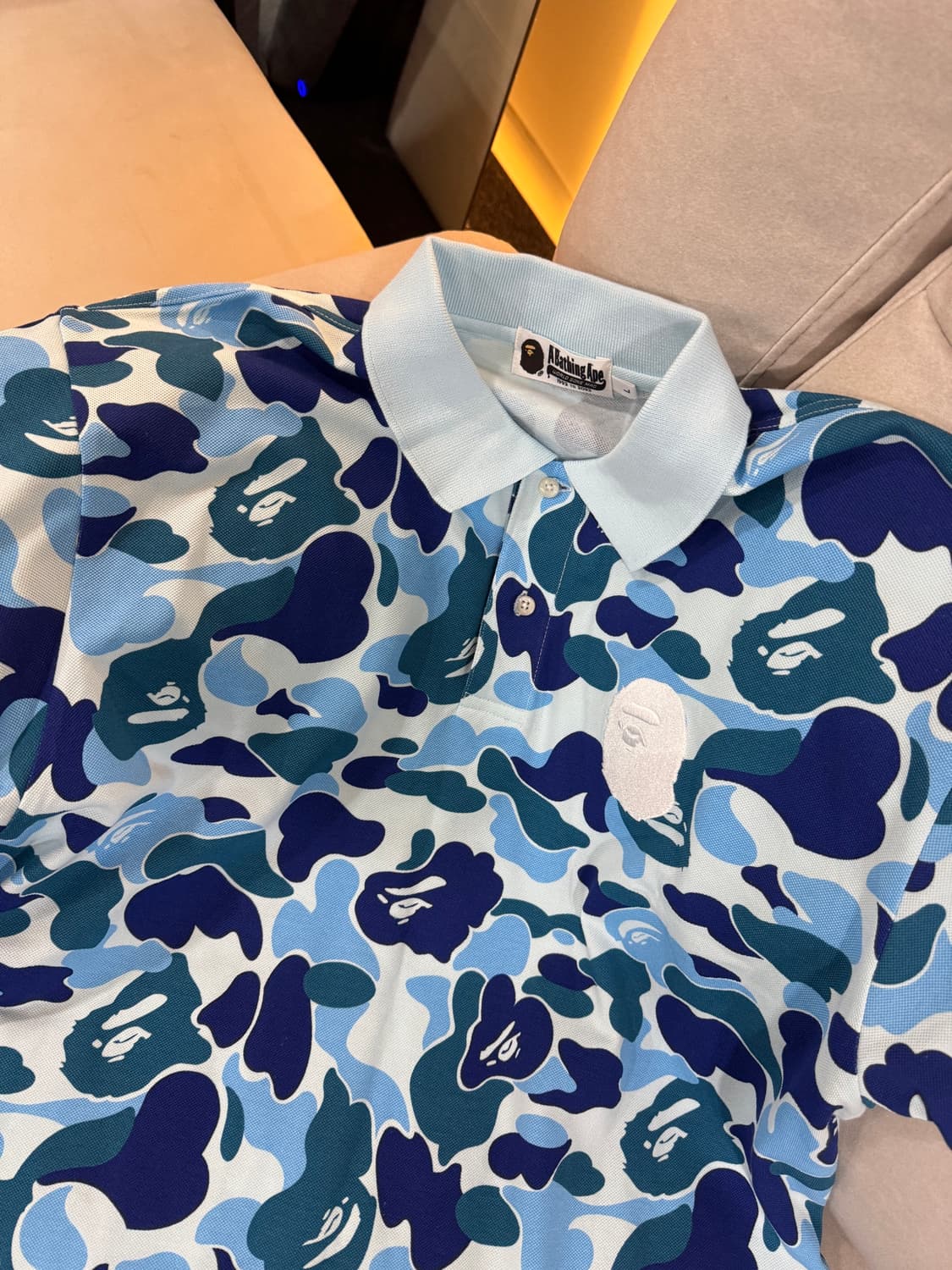 Bape ABC 카모 카라 반팔티 L 상품이미지2