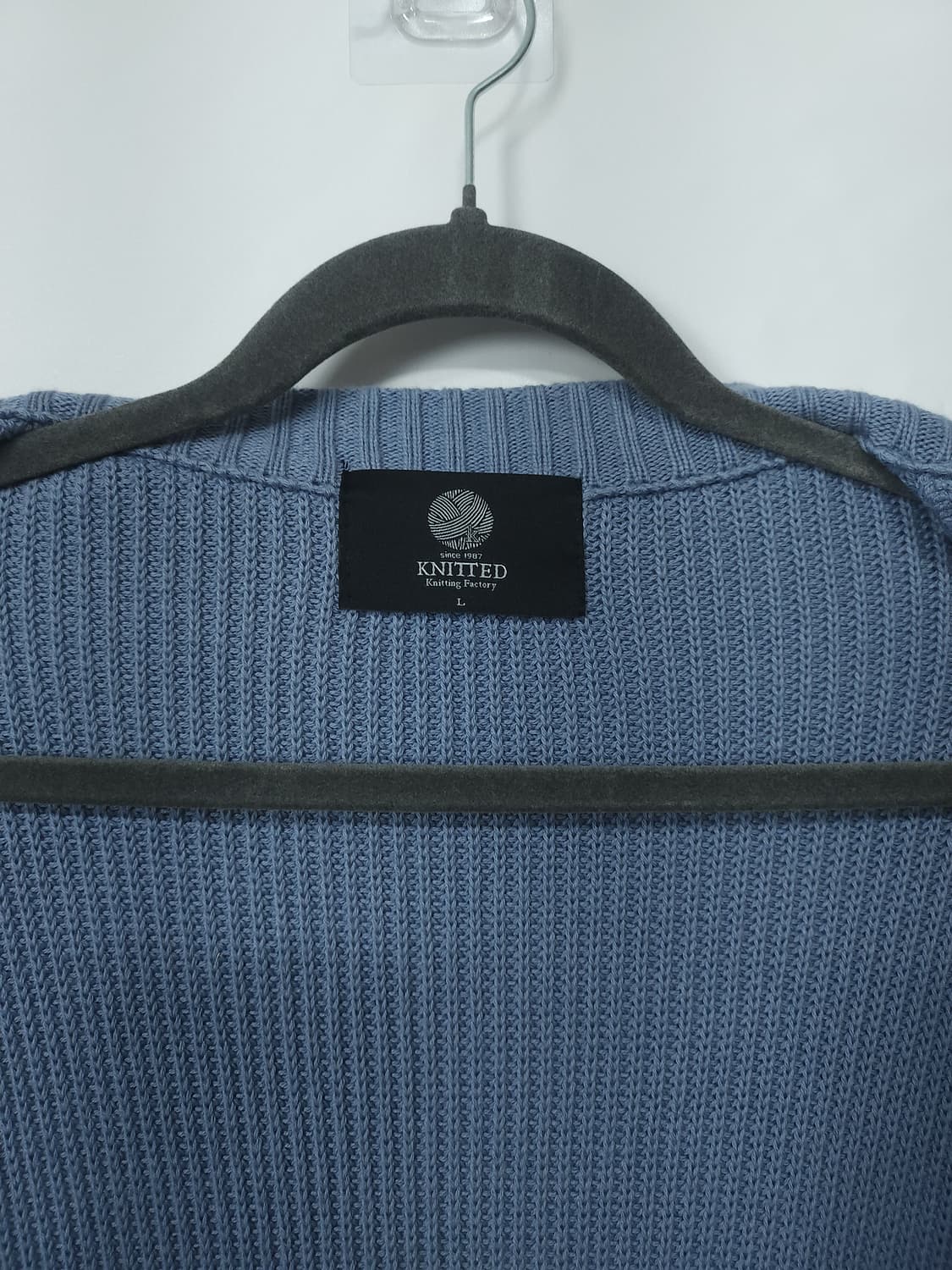 니티드 스카이블루 소프트니트 배색 가디건 100 L 새제품 새제품 상품이미지9