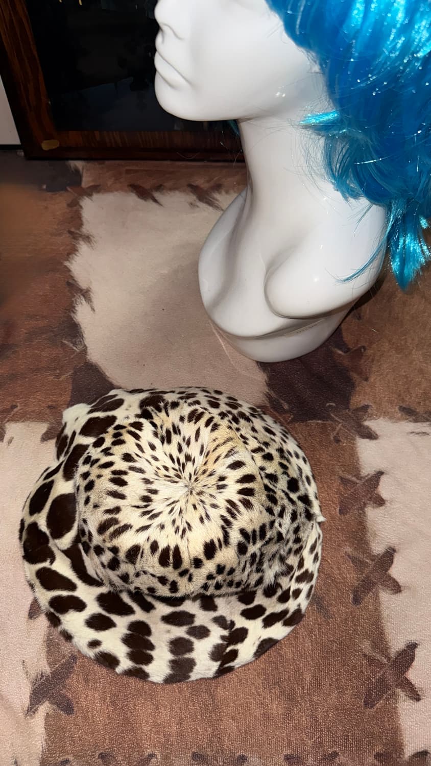 vintage Leopard hair-on leather hat 상품이미지6