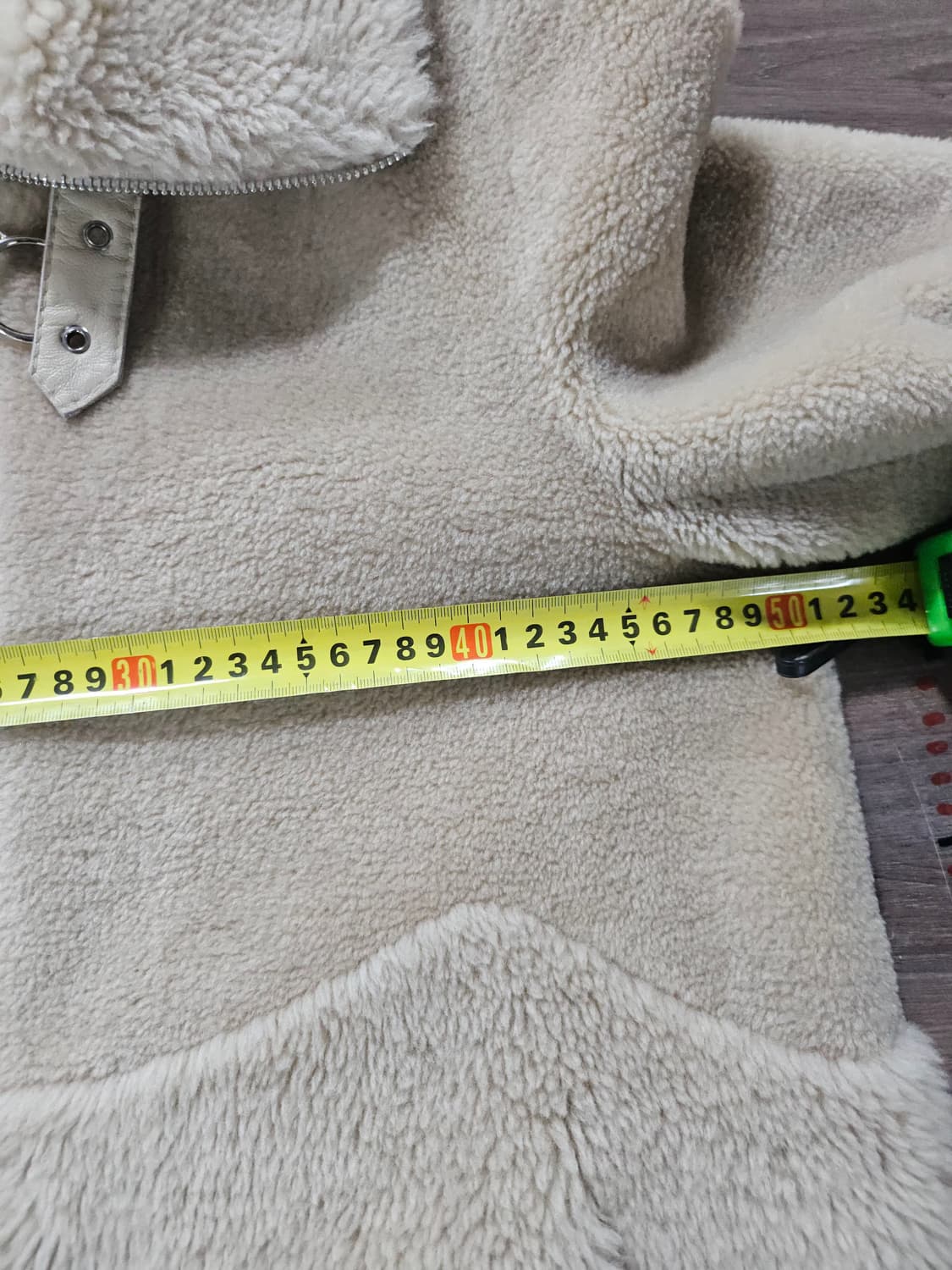 아이보리 양털 무스탕 롱 코트  L 상품이미지6