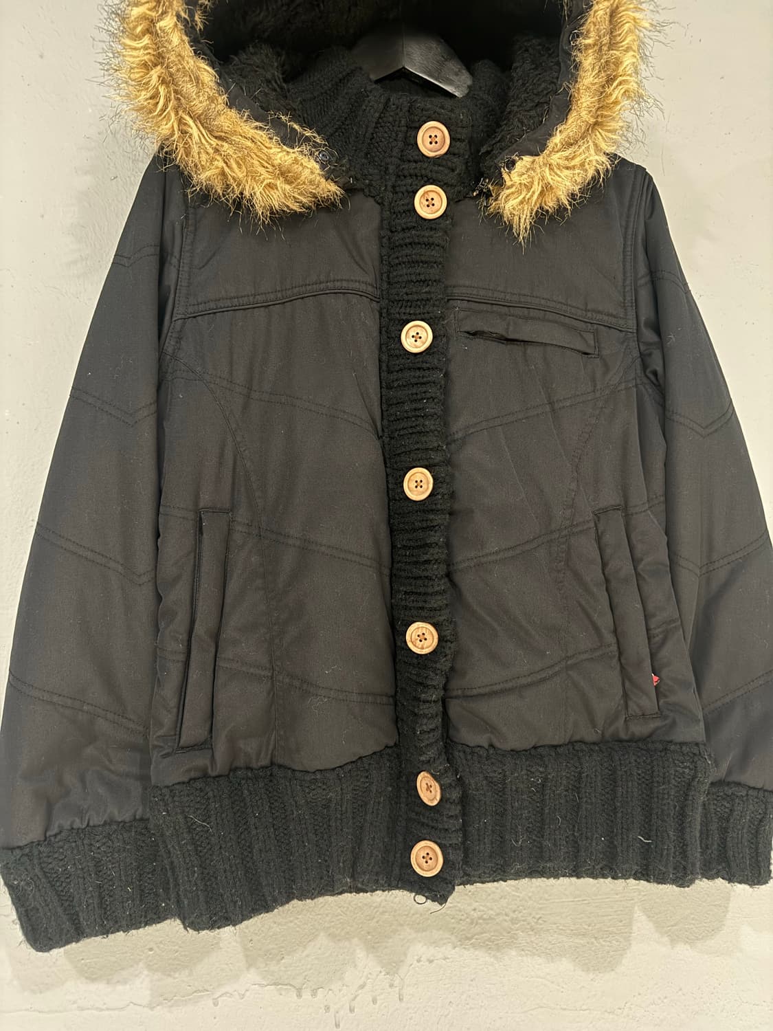 button-up point fur trimming padding 상품이미지8