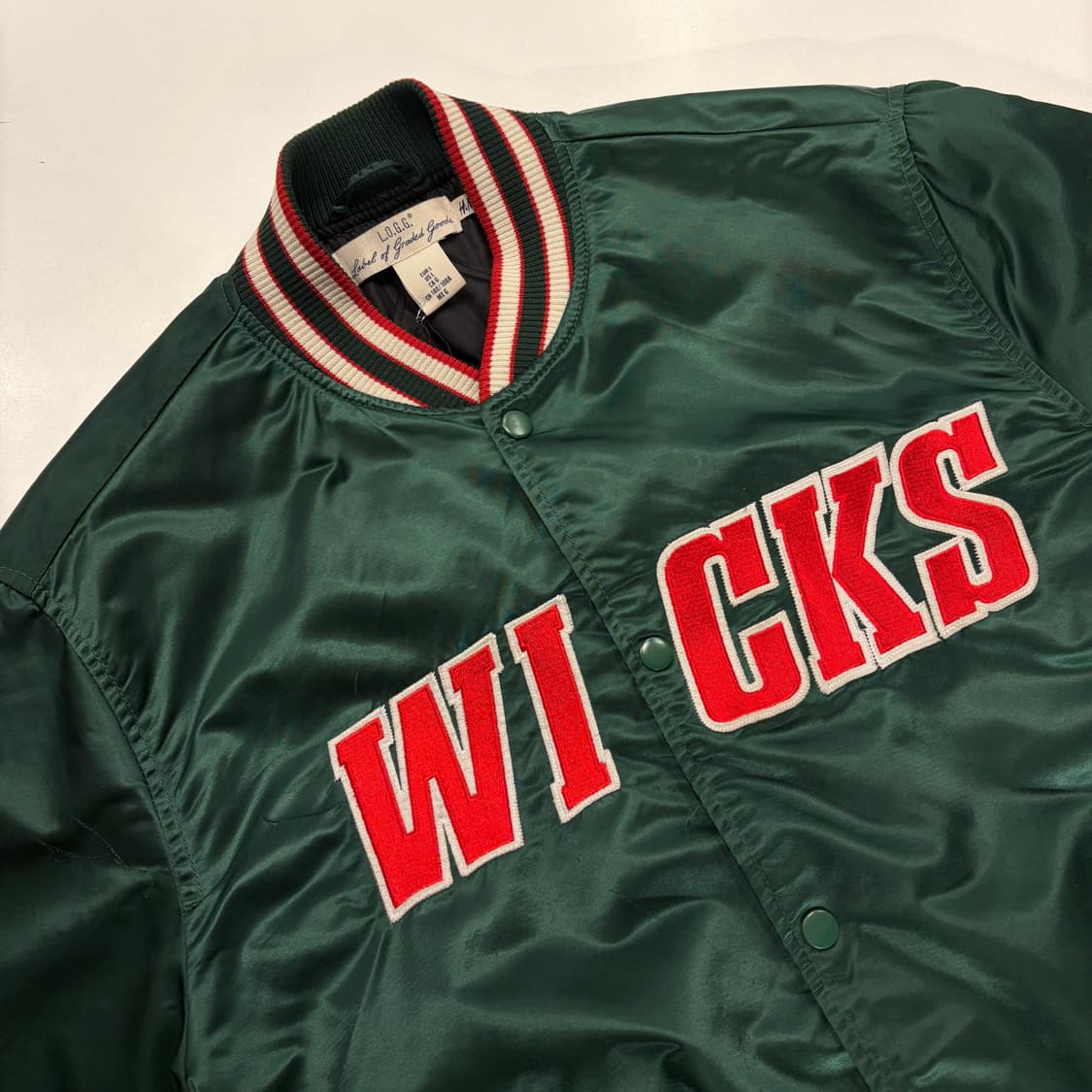 [L]. 흐앤므 LOGG 그린 WICKS 야구 점퍼 비시티 자켓 B803 상품이미지3