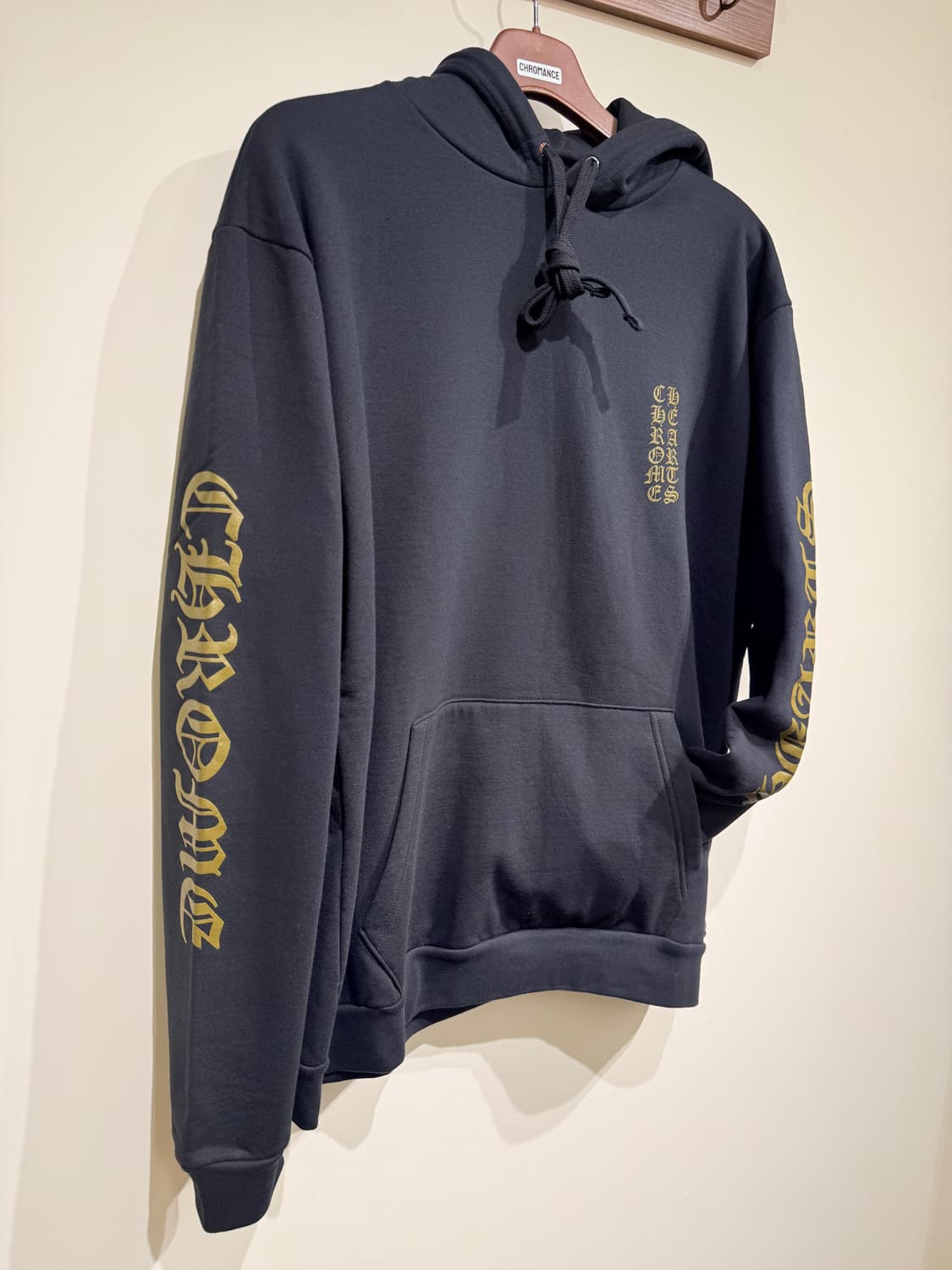 크롬하츠 버티컬로고 후드 블랙/아미 상품이미지4