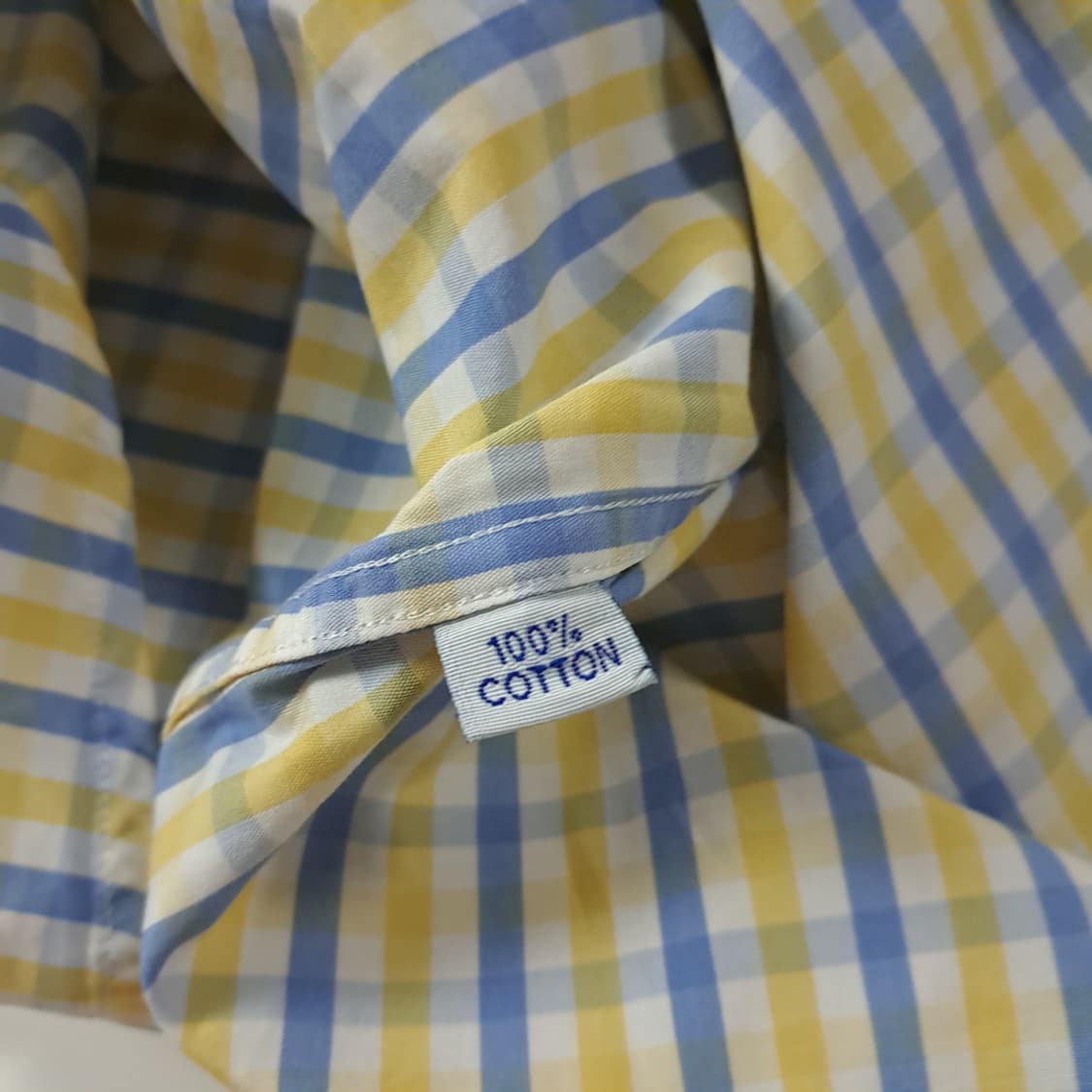 CK365 2XL 바버 00s 옐로우 블루 멀티 체크 반팔 셔츠 남방 상품이미지6