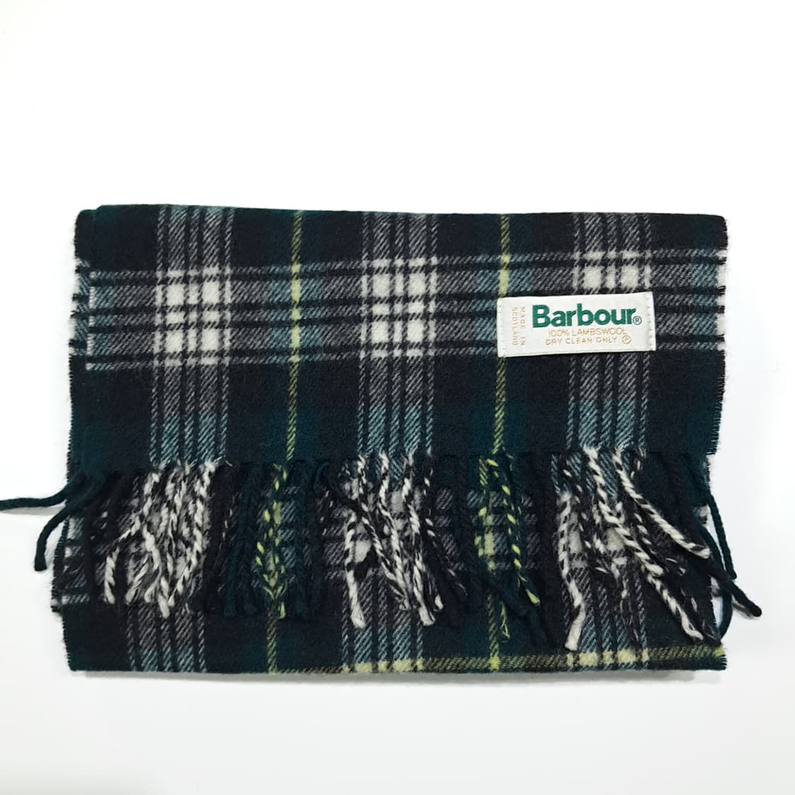 MX570 바버 90s 스코틀랜드판 램스울 클래식타탄 그린 머플러 목도 상품이미지6