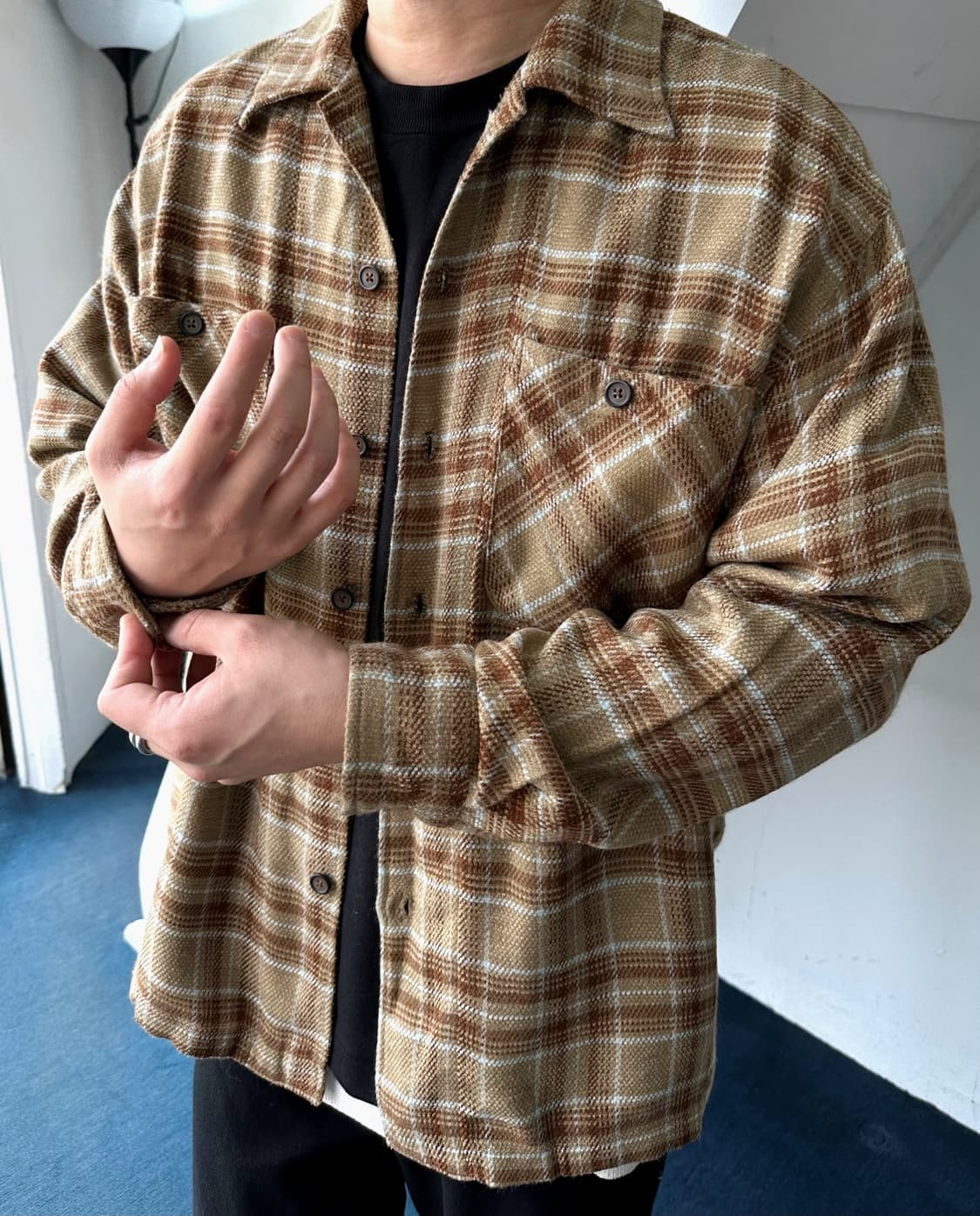 Acrylic woven check work shirt 상품이미지7