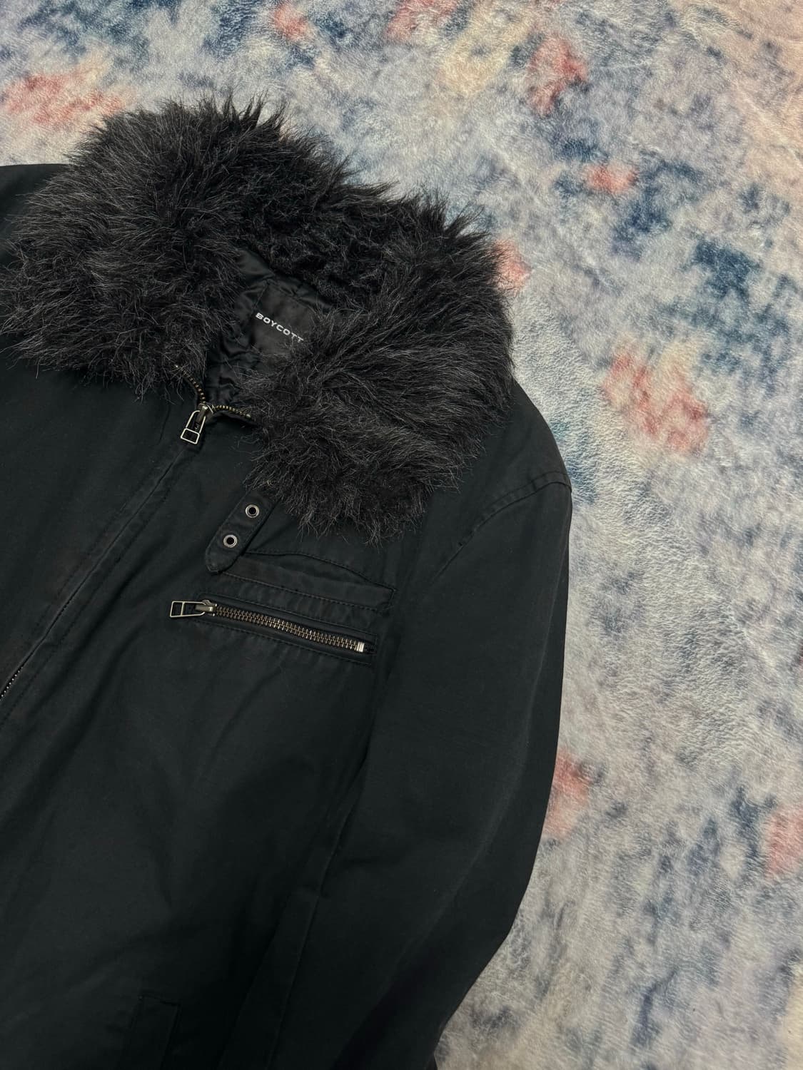Boycott crow fur trimming jacket 상품이미지4
