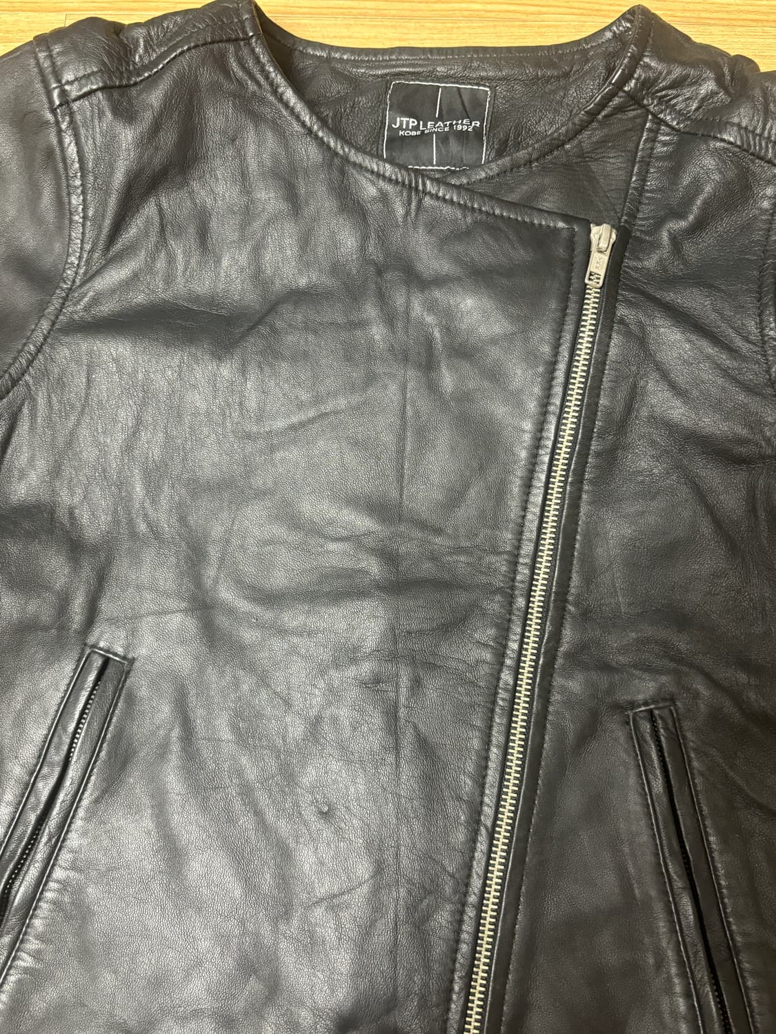 Jtp leather 램스킨 사선지퍼 가죽자켓 상품이미지8