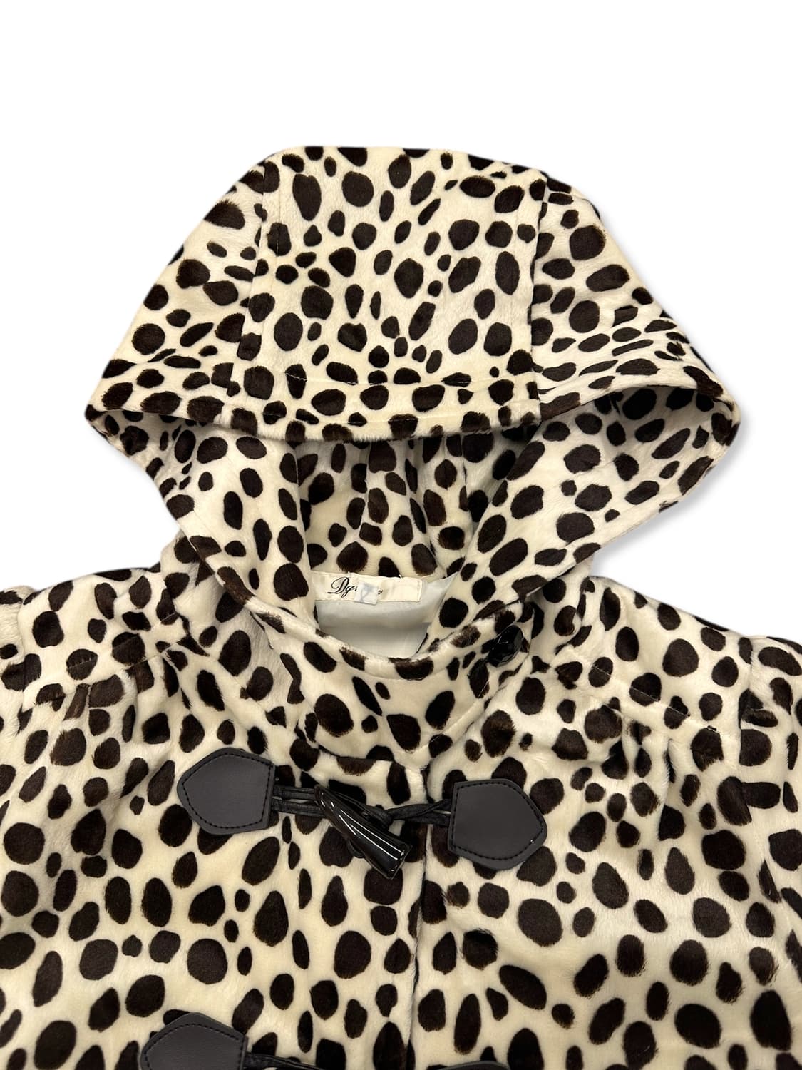 Leopard Velvet Balloon Sleeve Duffle Coa 상품이미지5