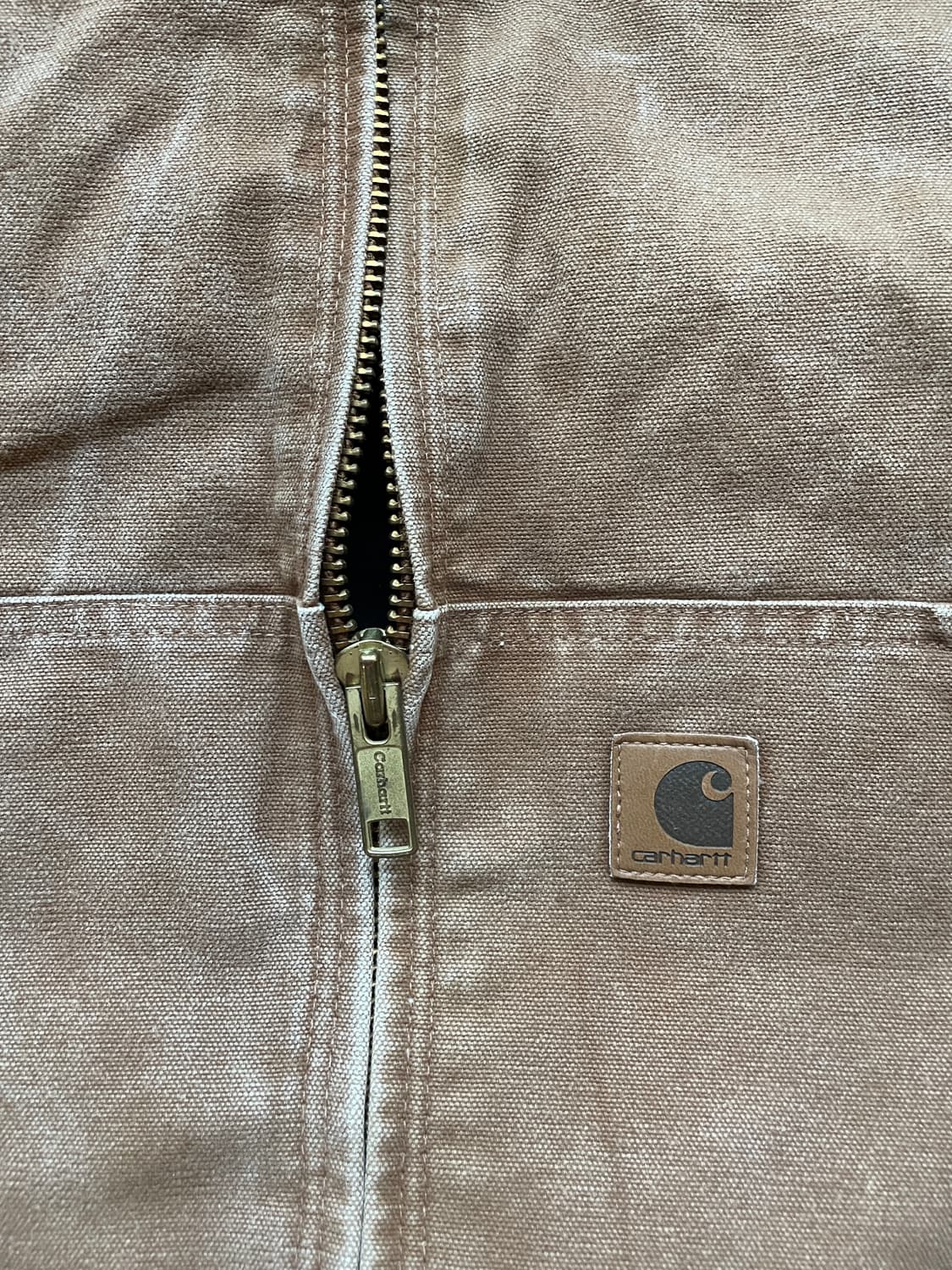 칼하트 j130 BRN 브라운 액티브 자켓 샌드스톤 빈티지 상품이미지5