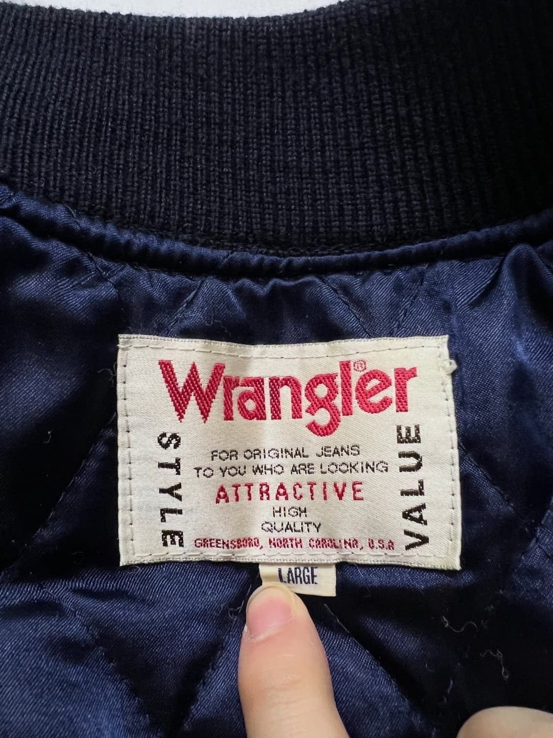 90s 랭글러 가죽 바시티 자켓 상품이미지6