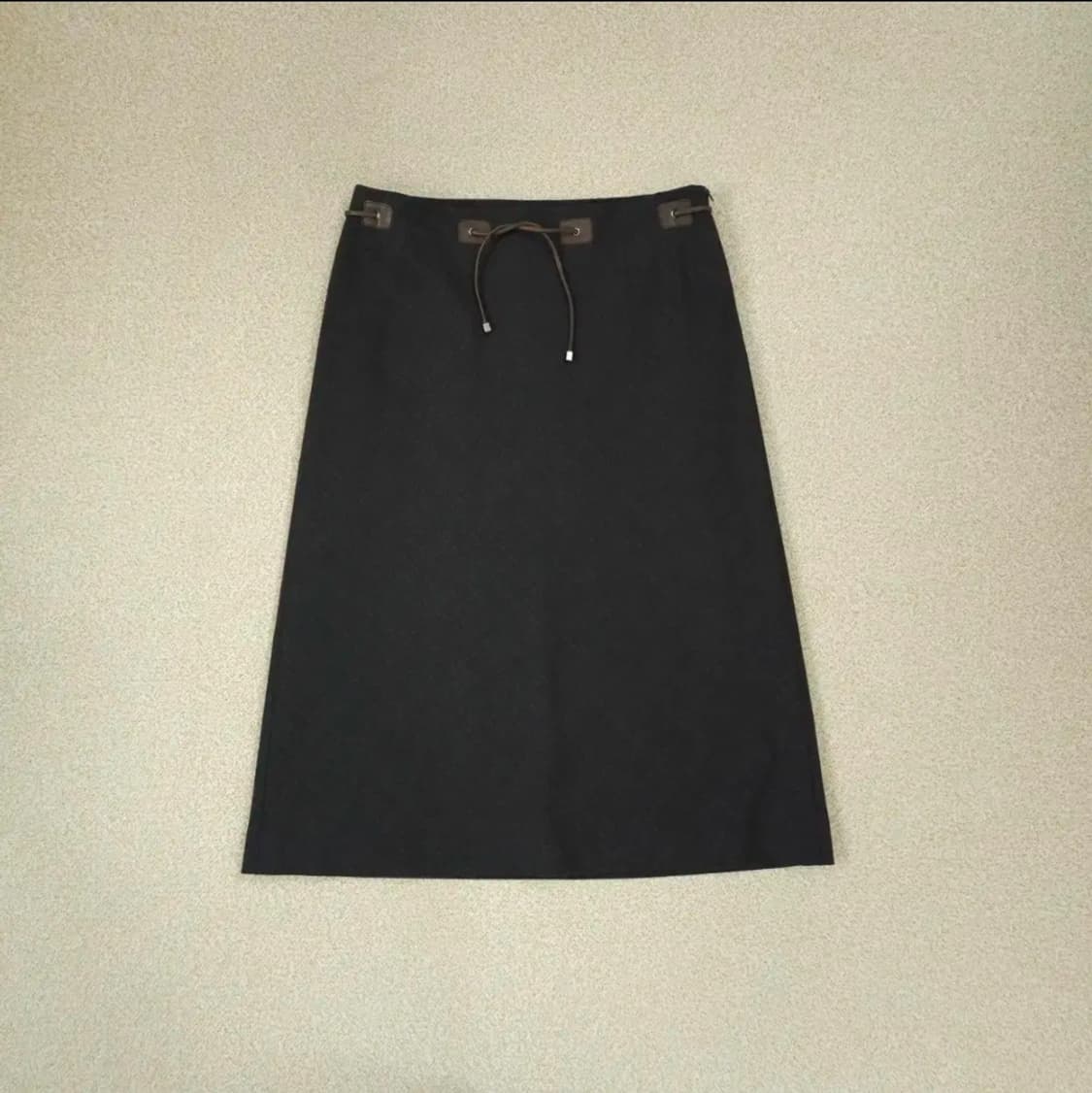 (67-96)PRENDANG 쁘렝땅 울 모직 스커트 브라운 상품이미지3