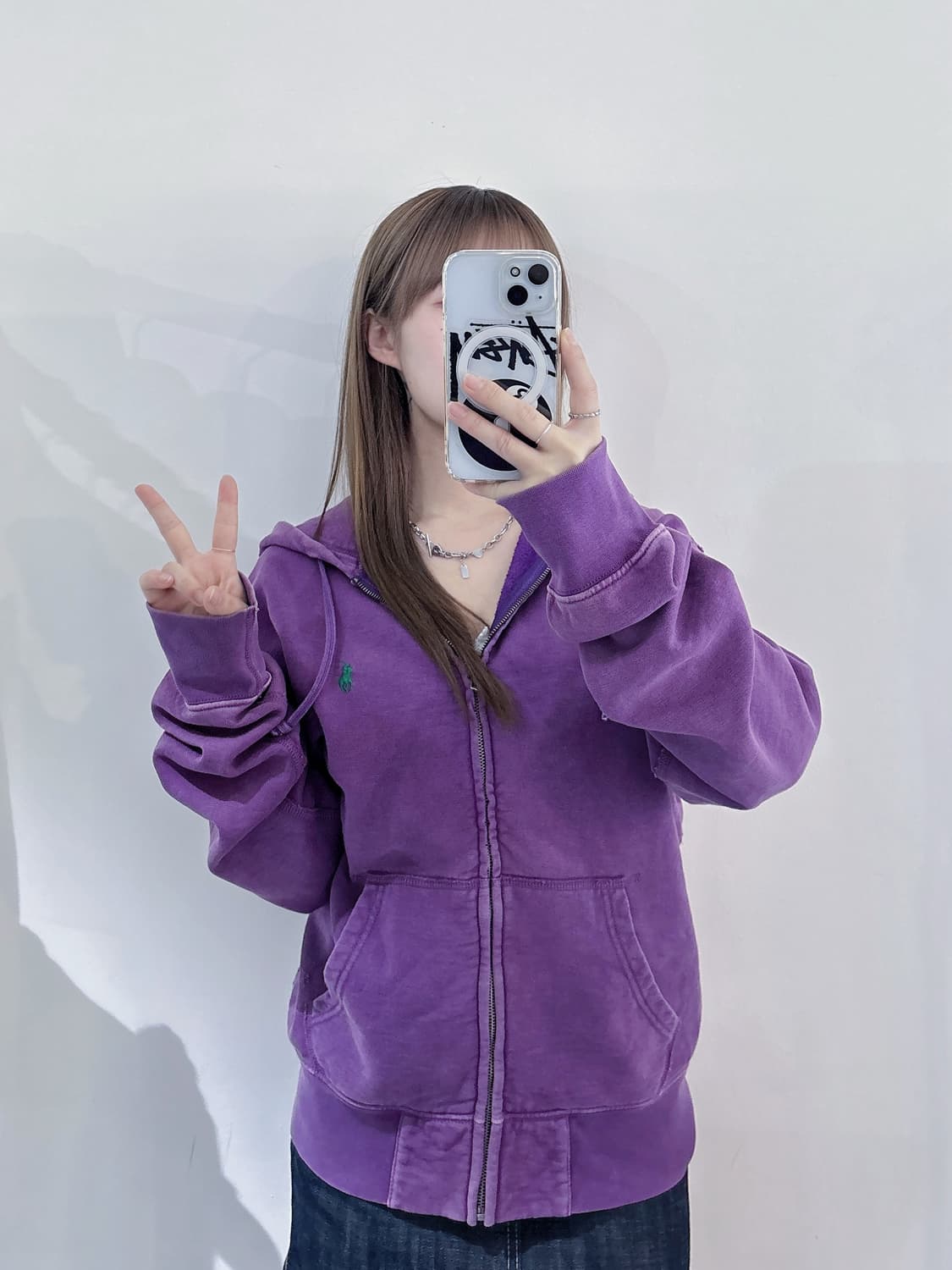 폴로랄프로렌 그린포니 퍼플 워싱 후드집업 상품이미지2