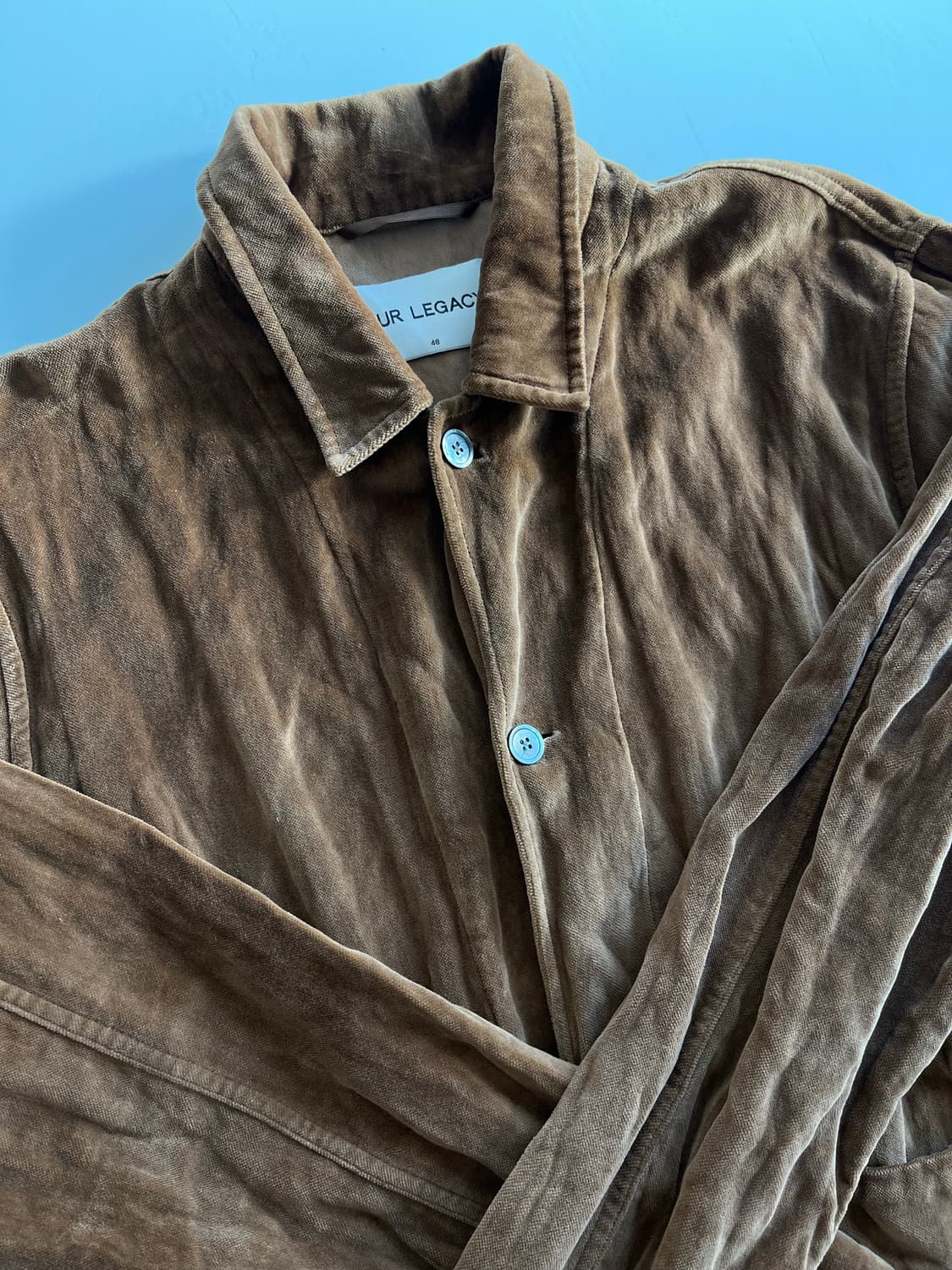 아워레가시(Our Legacy) 벨벳 아카이브 박스 자켓 메탈 브라운 상품이미지5