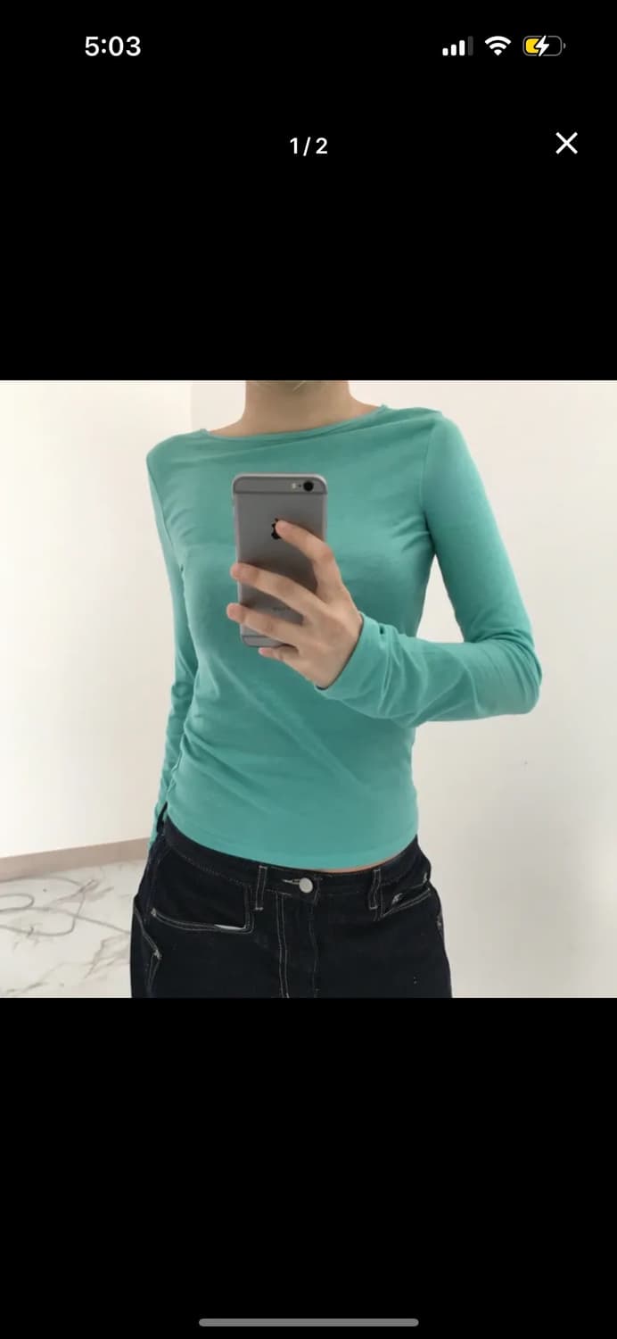 민트티 구해요 롱슬리브 긴팔티 민트 청록 상품이미지1