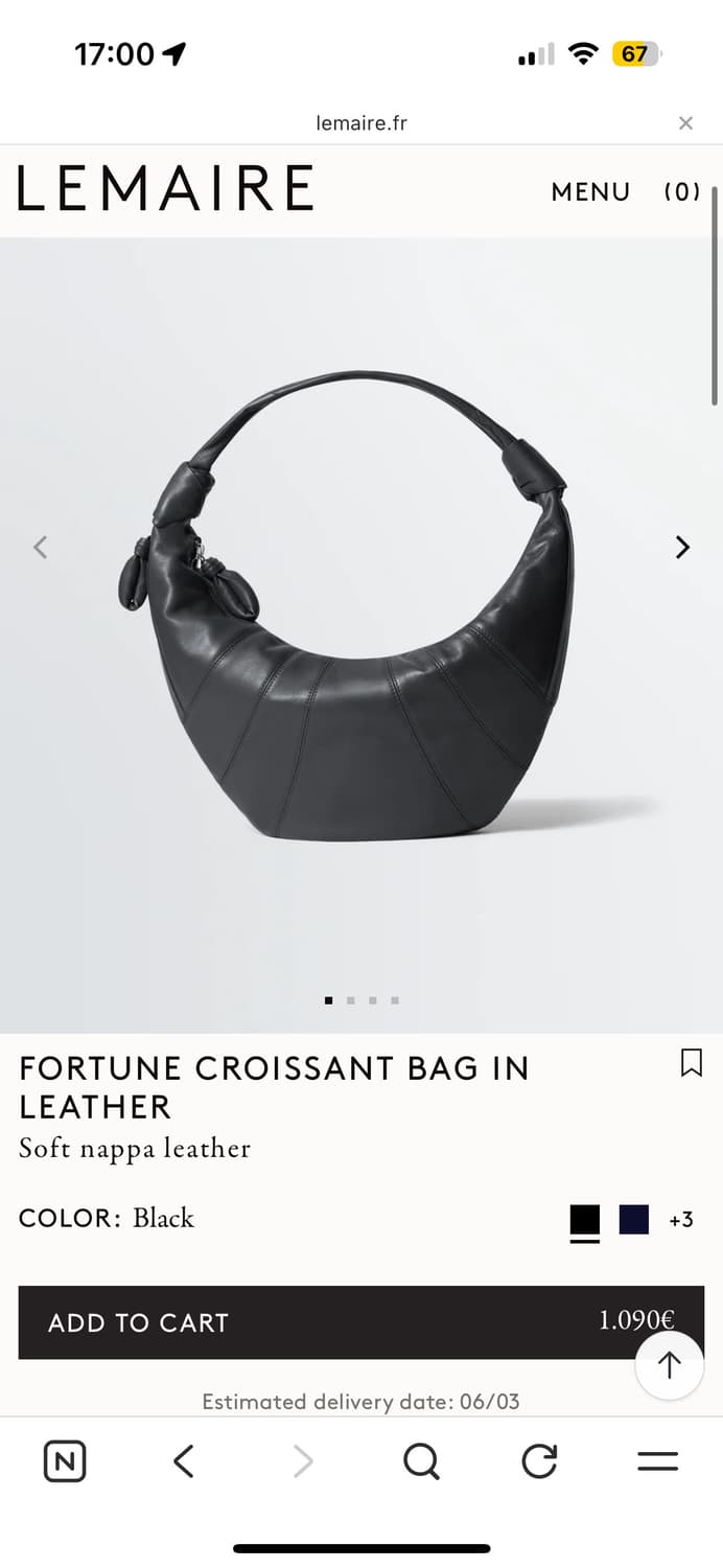 르메르 포춘 크루아상백 라지 블랙 상품이미지1