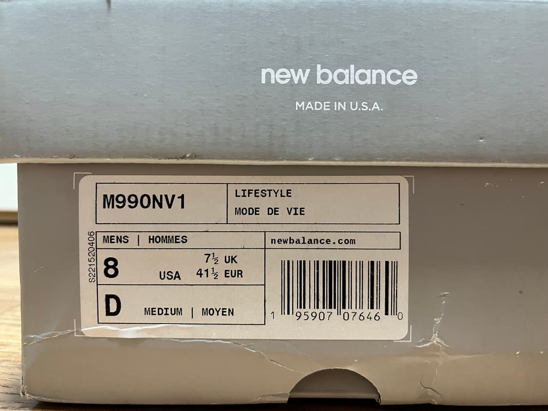 [260] 뉴발란스 990v1 메이드 인 USA 네이비 상품이미지6