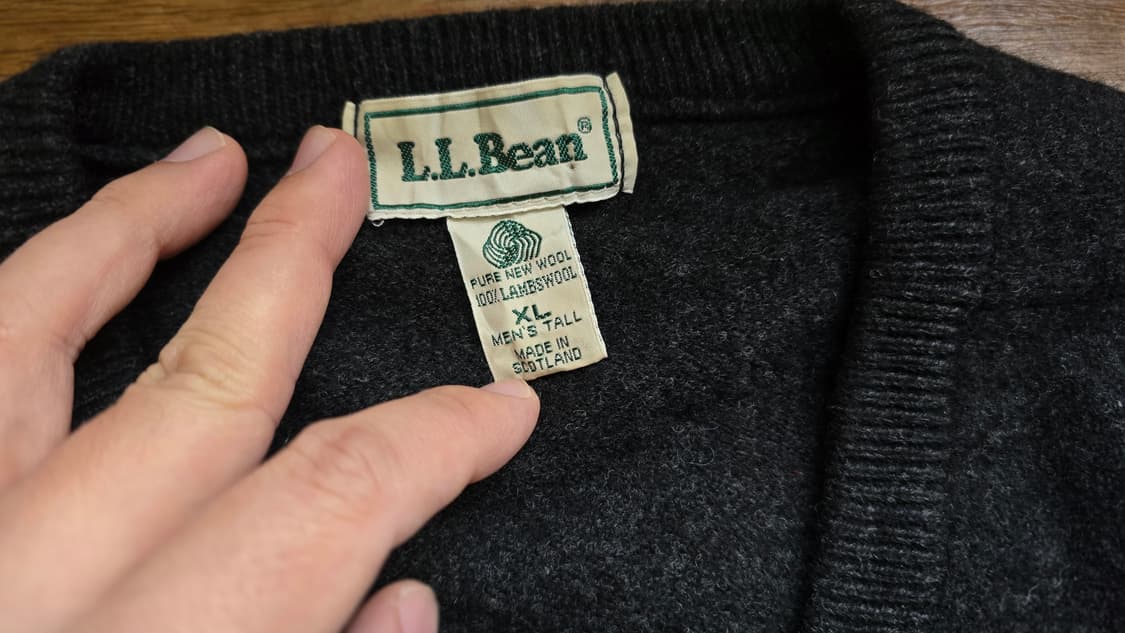 L.L.Bean 엘엘빈  램스울 브이넥 니트 Made In Scotlan 상품이미지3