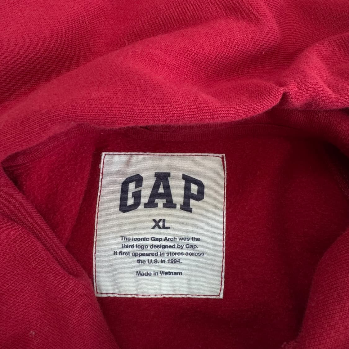 Gap 갭 화이트 로고 레드 후드집업 상품이미지5