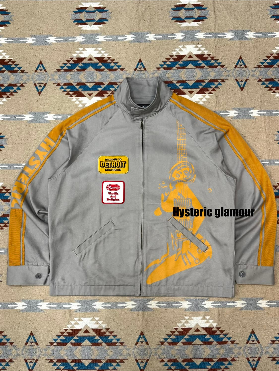 [L] 히스테릭 글래머 디트로이트 락 레이싱 자켓 그레이  상품이미지1