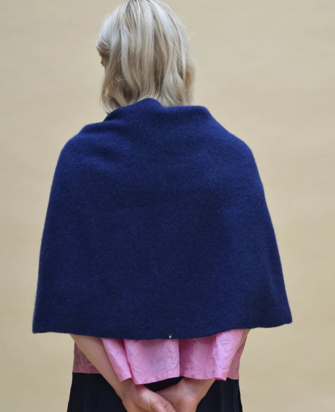Cecilie telle high neck poncho blue 상품이미지1