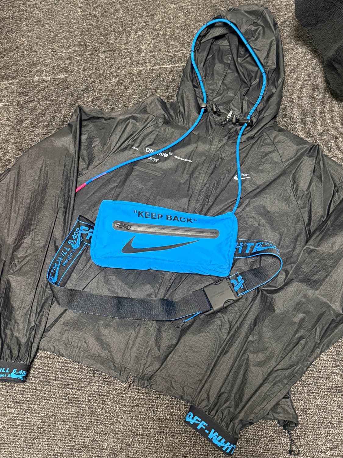 [L] 오프화이트 나이키 NRG 바람막이 가방세트 상품이미지1