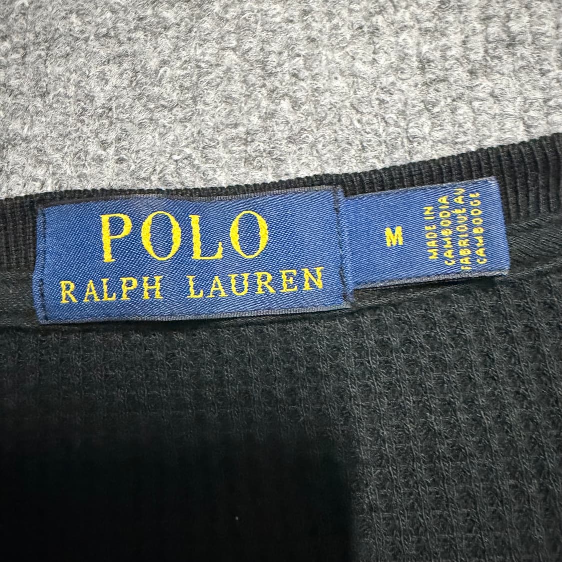 폴로 랄프로렌 와플 블랙 긴팔티 m 상품이미지3