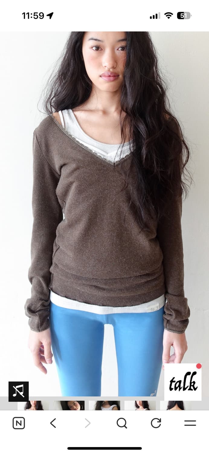 (새상품) 샵페어리 아이리스 롱탑 카키 상품이미지1