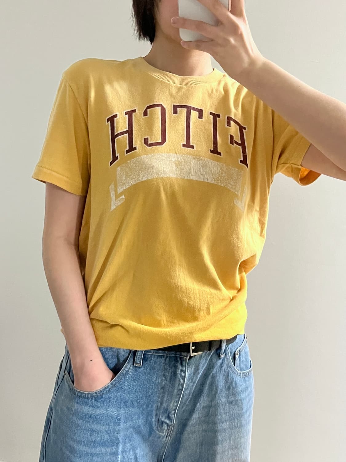 아베크롬비앤피치 반팔 티셔츠 S 옐로우 상품이미지4