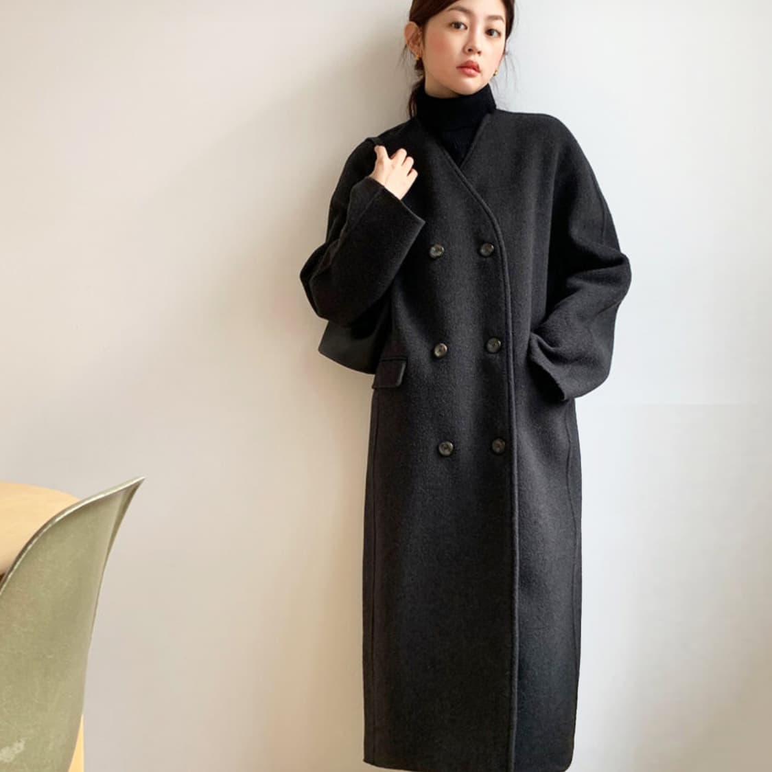 모에트(MOETT) 도슨 노카라 핸드메이드 울코트 프리사이즈 상품이미지5